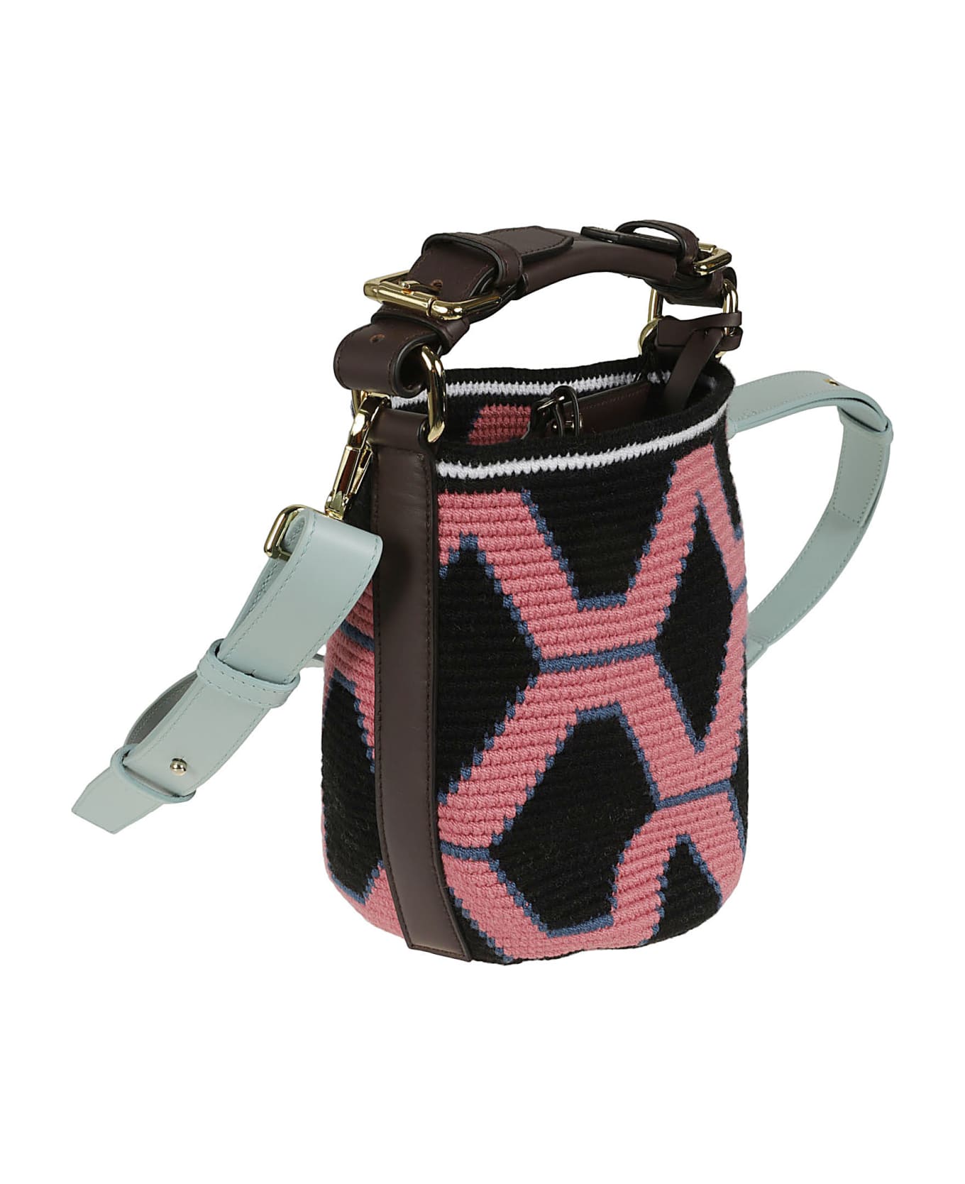 Colville Multi-strap Bucket Bag - Nero/rosa