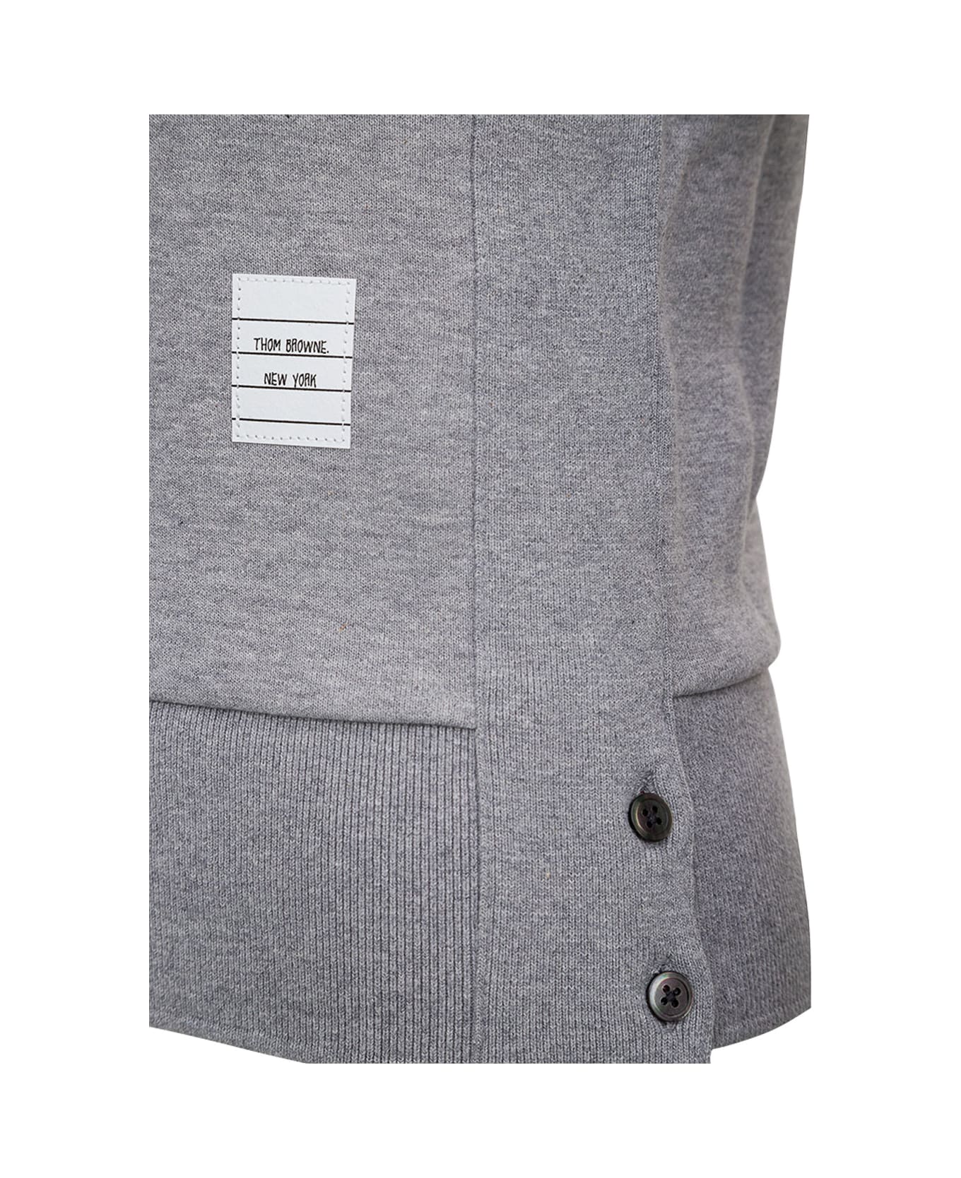 Thom Browne Gray Jersey Sweatshirt With 4bar Detail - Grey