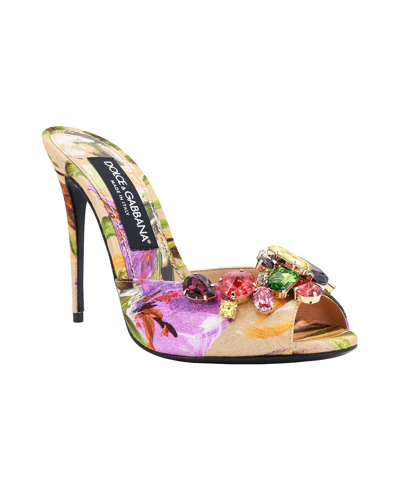 Dolce & Gabbana Fabric Sandals With Floral Motif - Multicolor