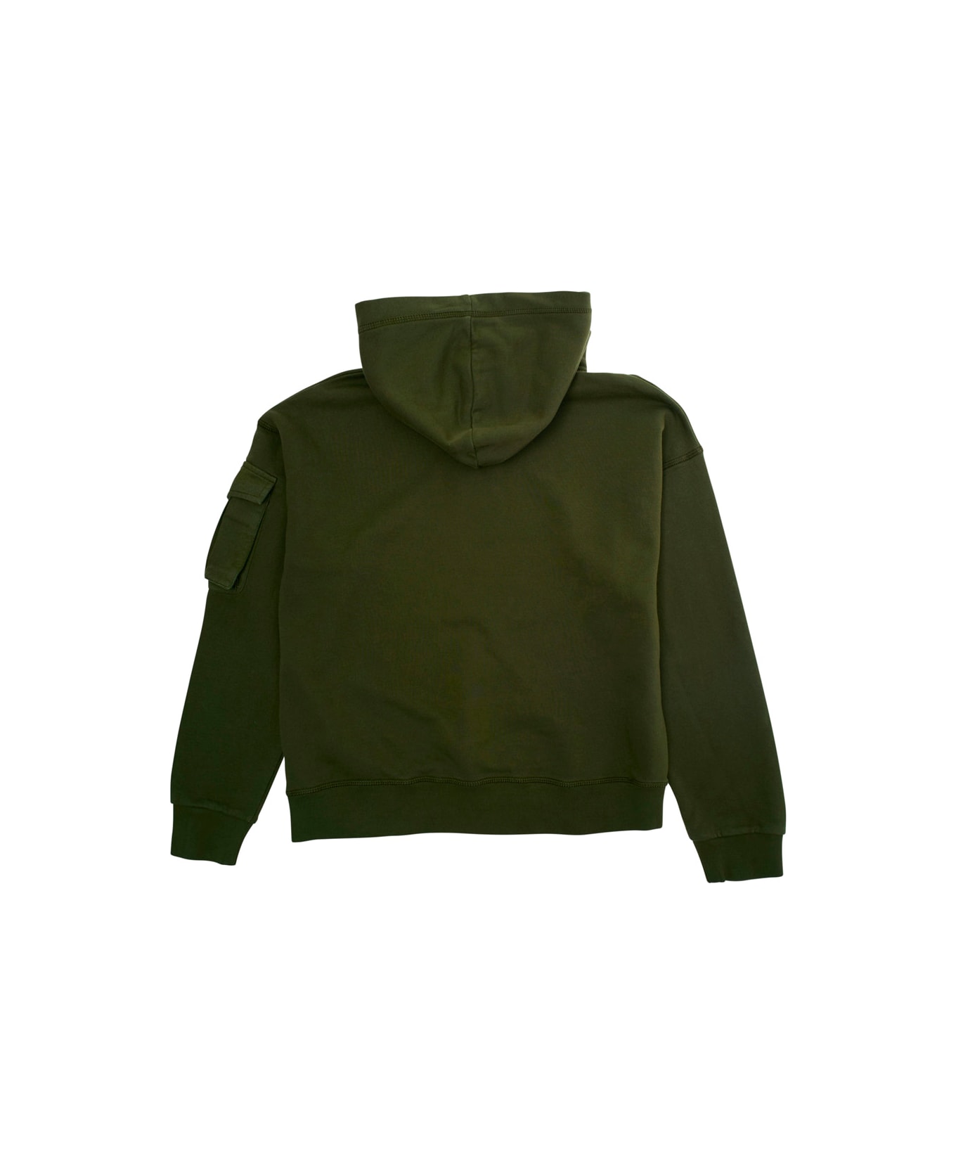 Dsquared2 Green Hoodie With Logo Detail On The Front In Cotton Boy - Green