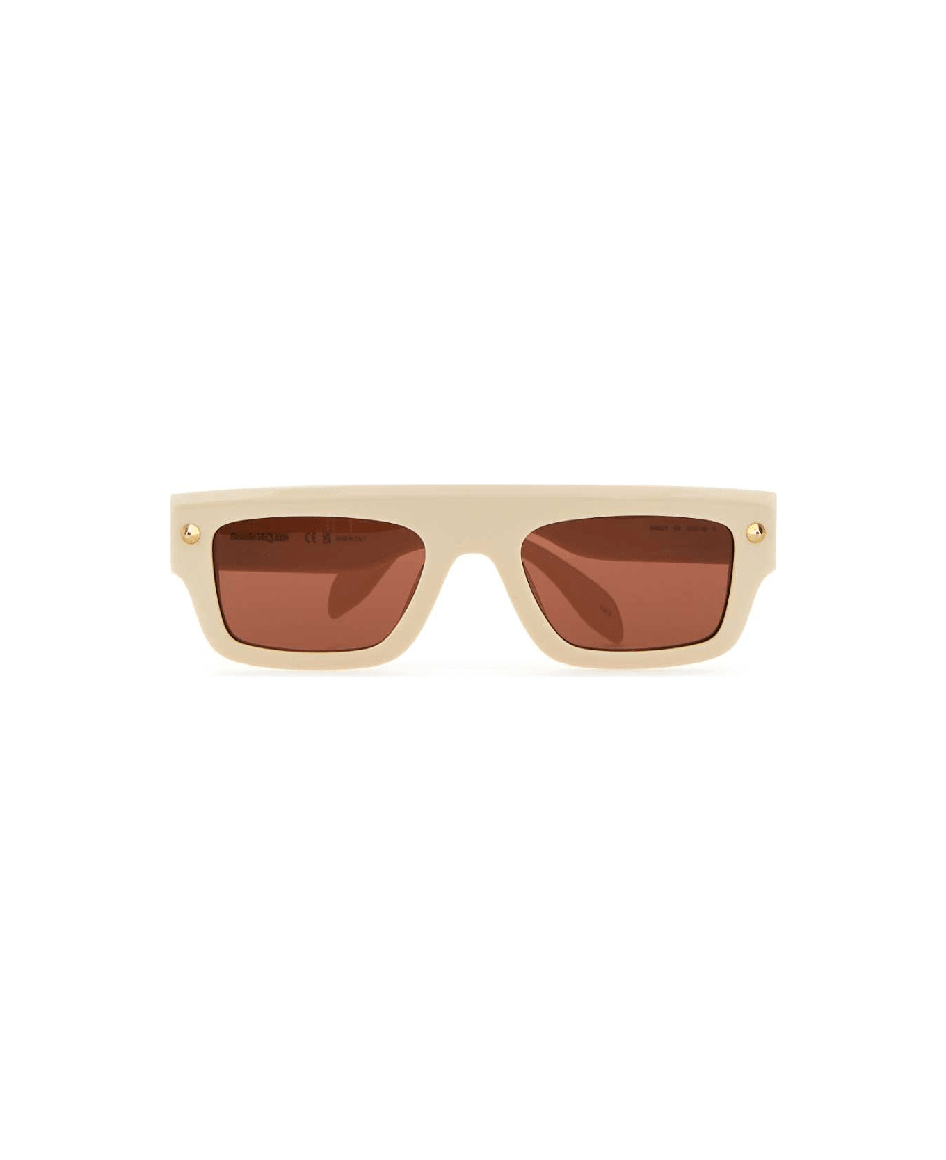 Alexander McQueen Ivory Acetate Sunglasses - IVORYIVORYBROWN サングラス
