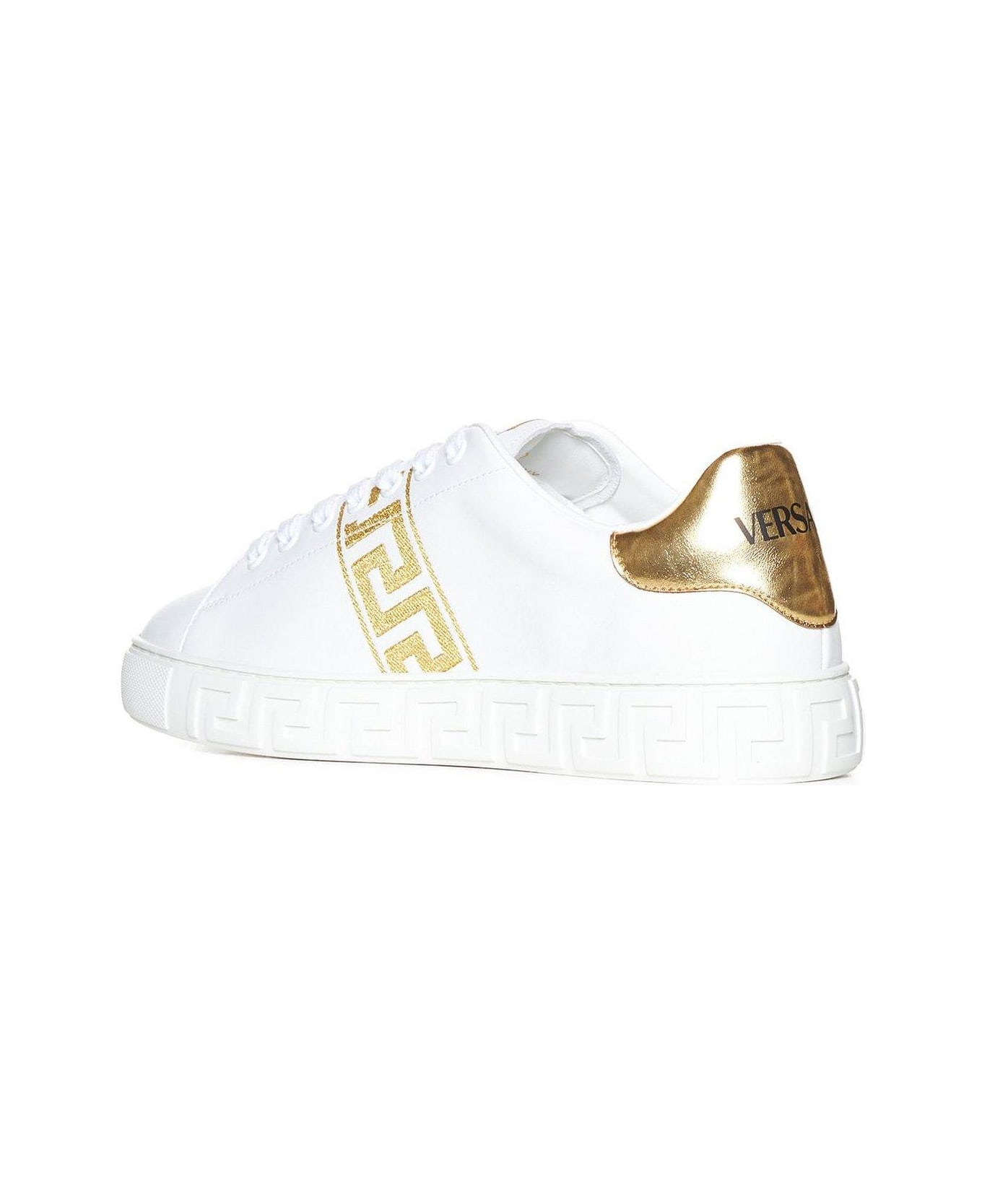 Versace Logo Patch Low-top Sneakers - WHITE