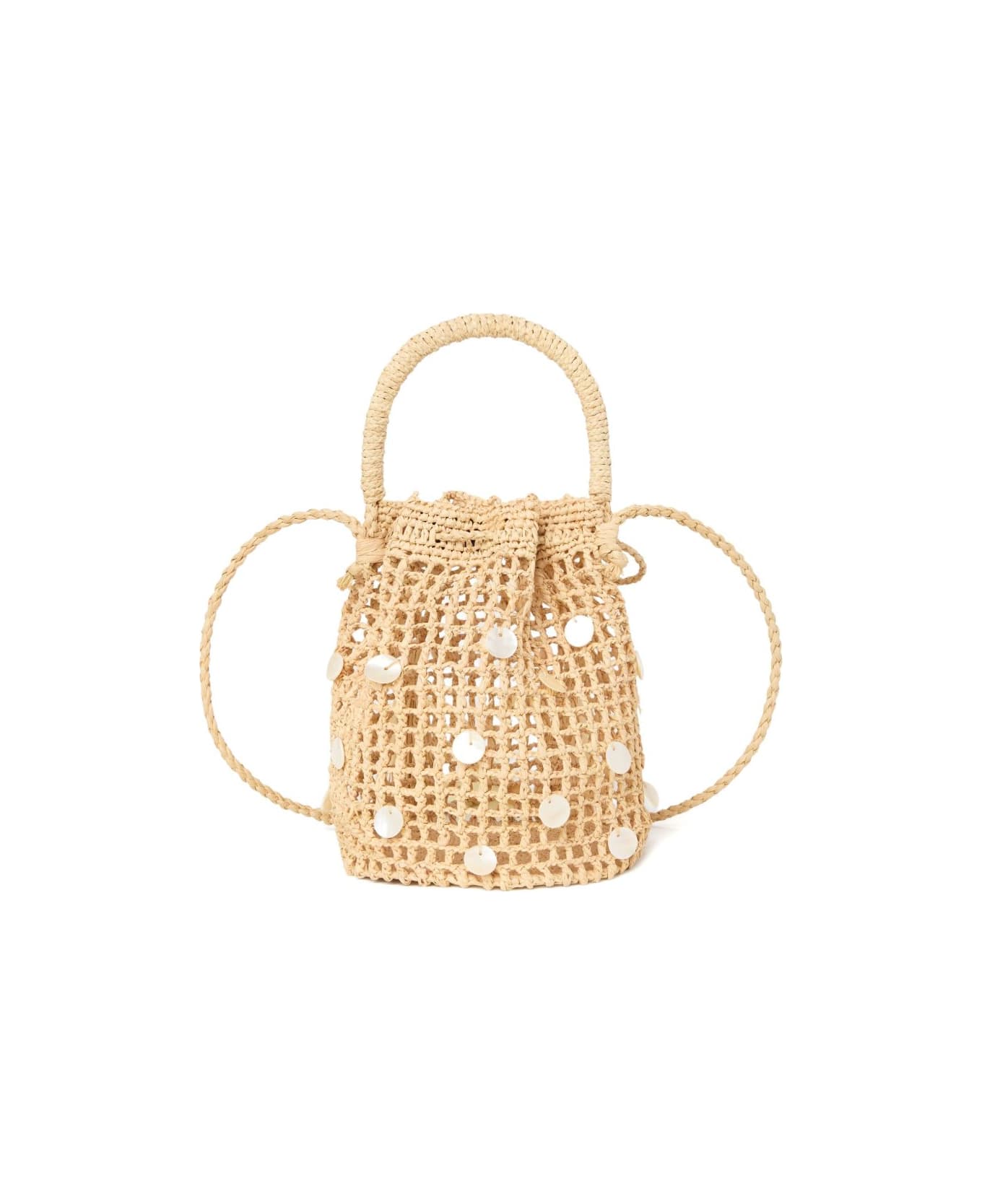 Alanui Precious Moments Rafia Bucket Bag - Beige