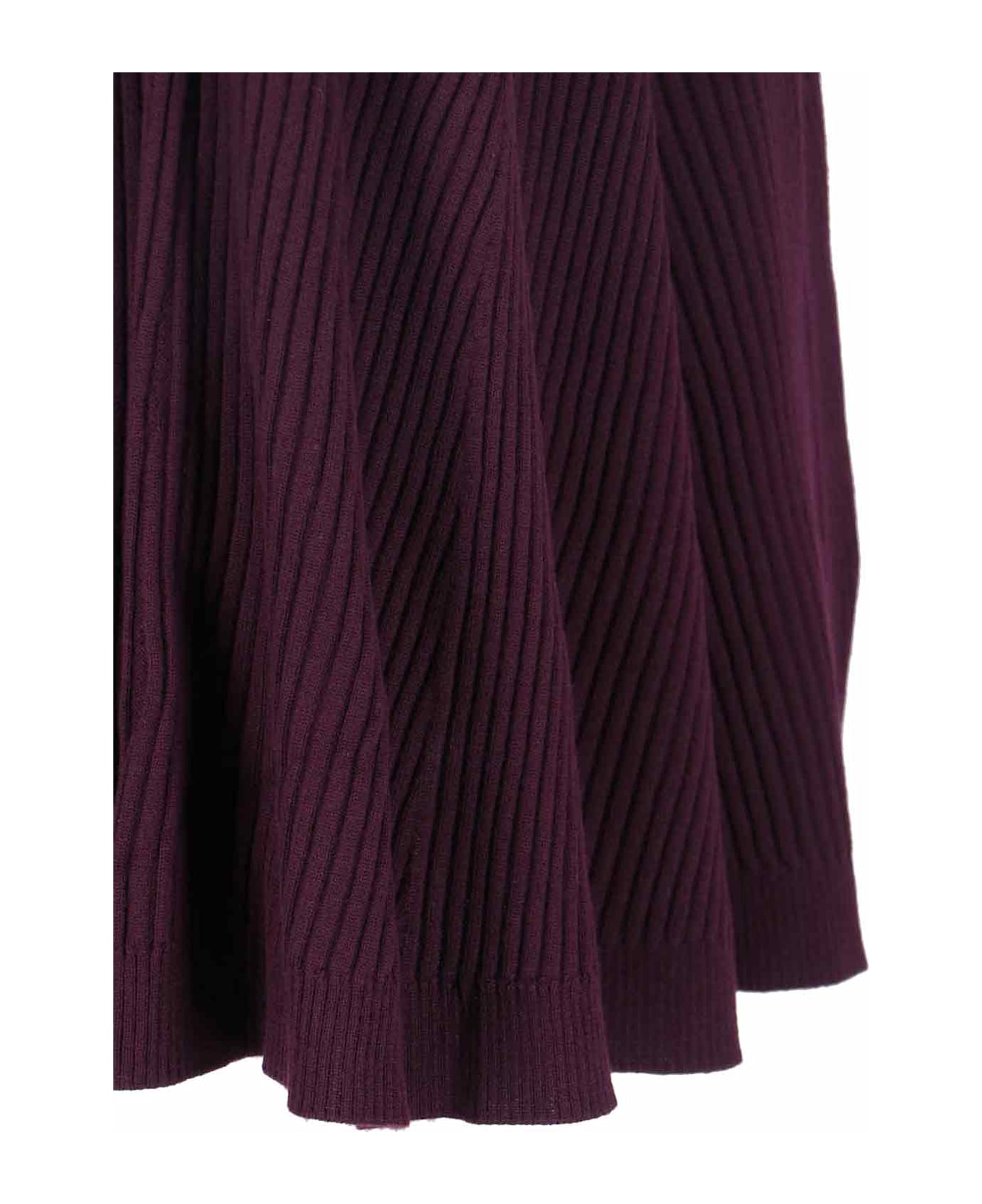 Victoria Beckham Merino Wool Midi Skirt - Red