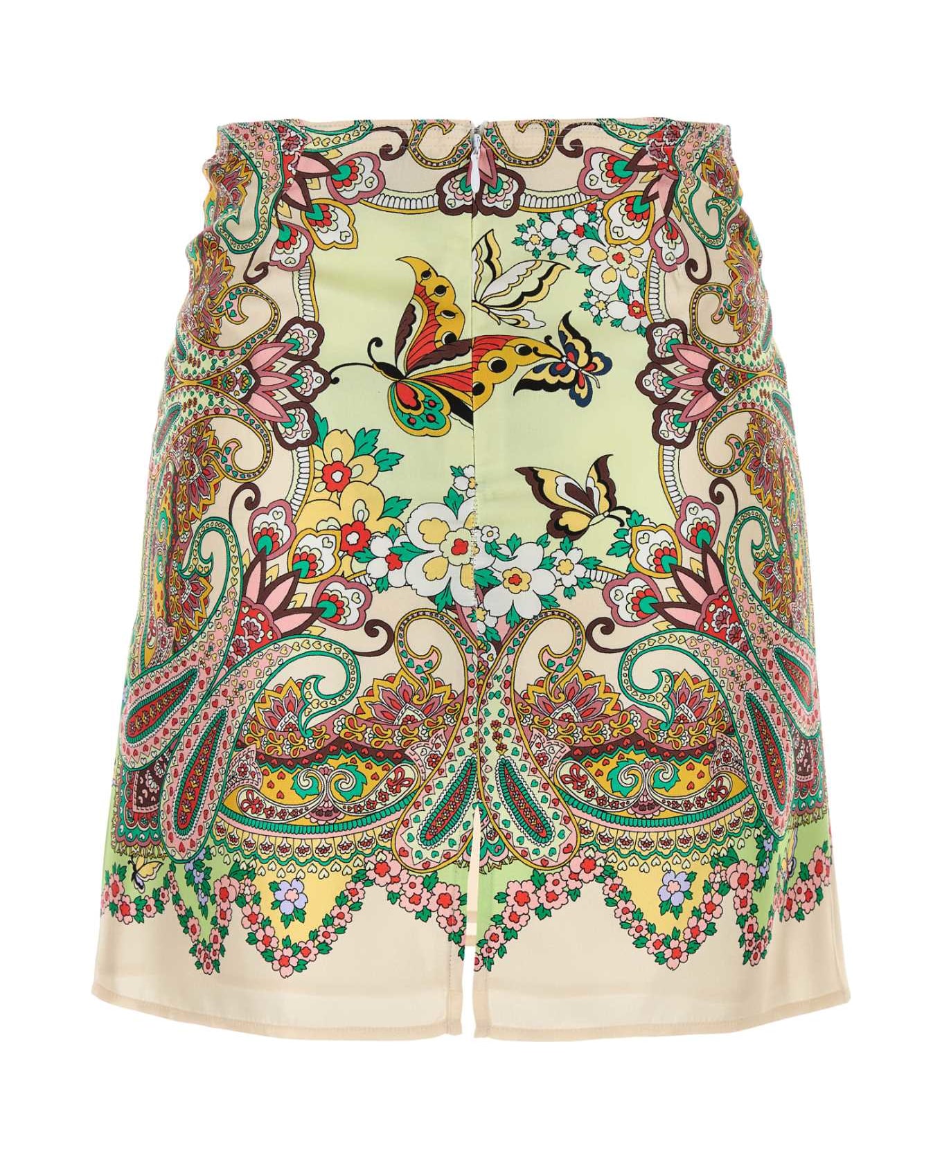 Etro Printed Satin Mini Skirt - X0806