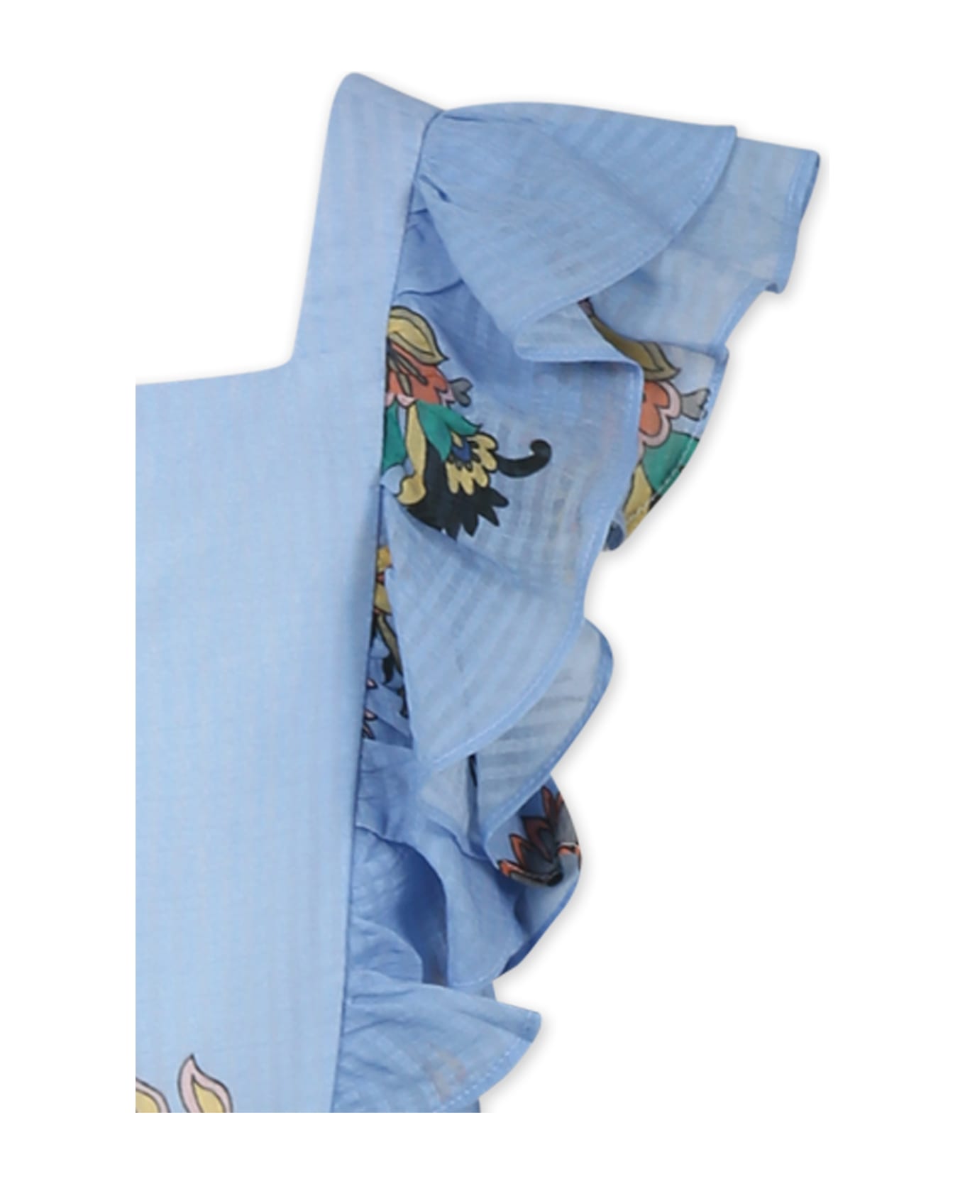 Etro Light Blue Dress For Girl With Paisley Print - Light Blue