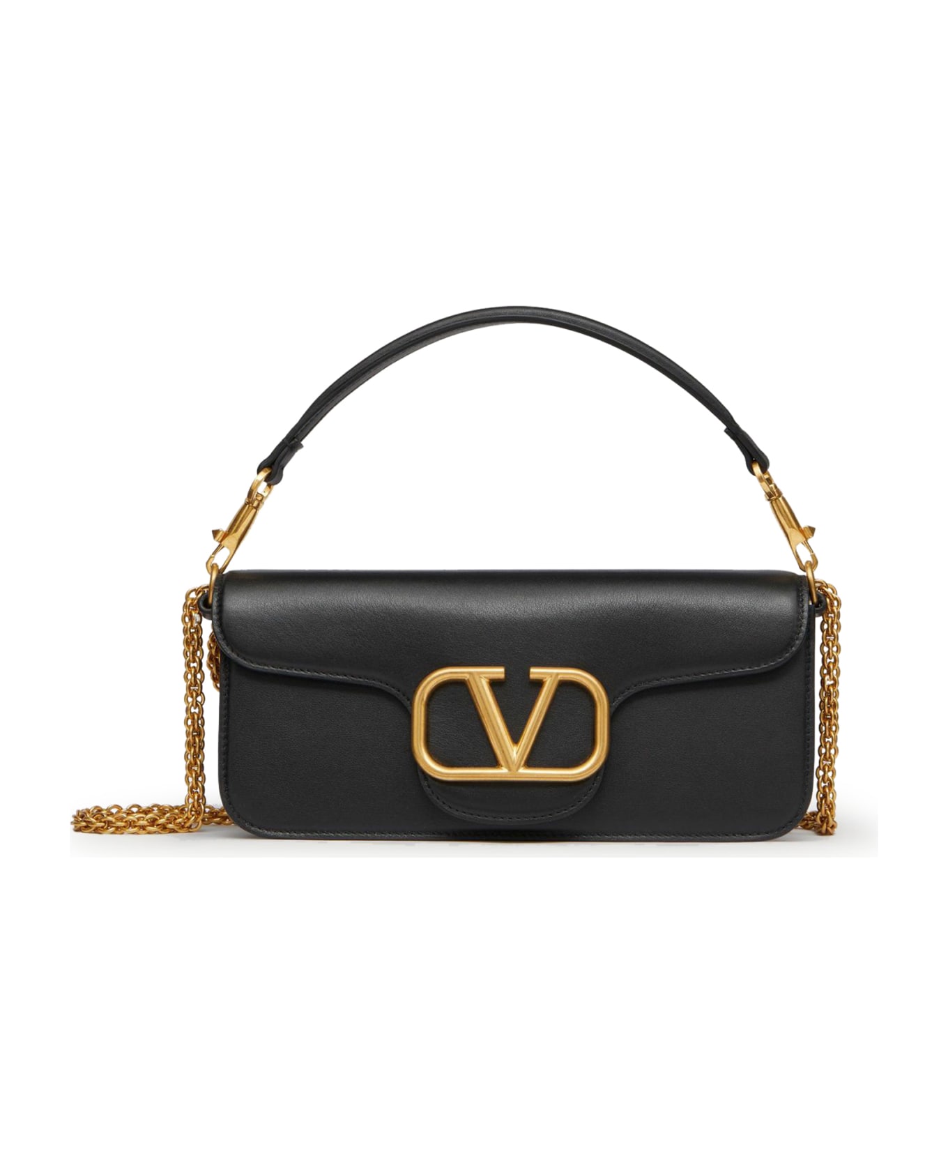 Valentino Garavani Locò Calfskin Shoulder Bag - No Black