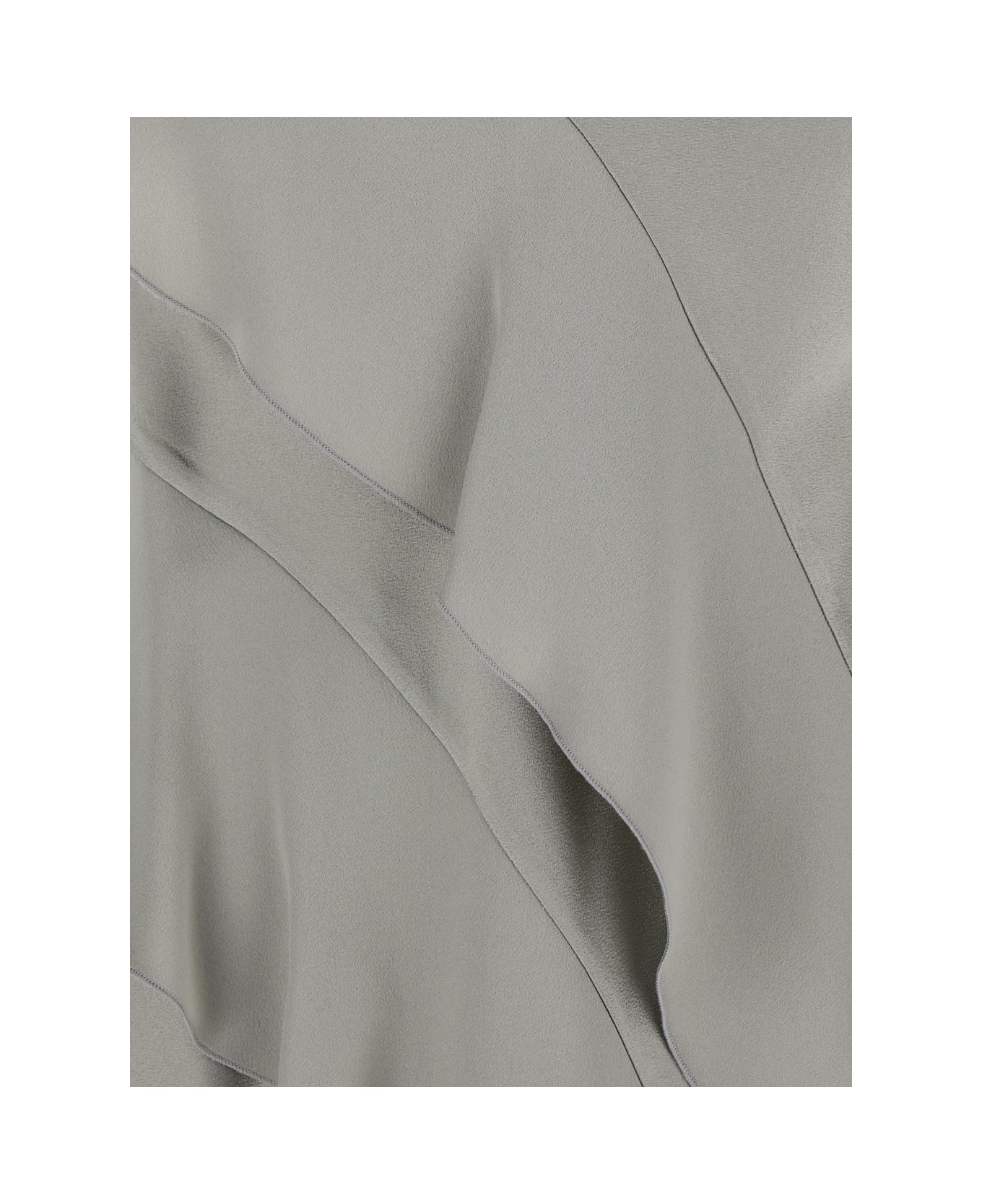 Antonelli 
danimarca
 Gray Top With Adjustable Spaghetti Straps And Front Asymmetric Ruffle In Satin Woman - Grey