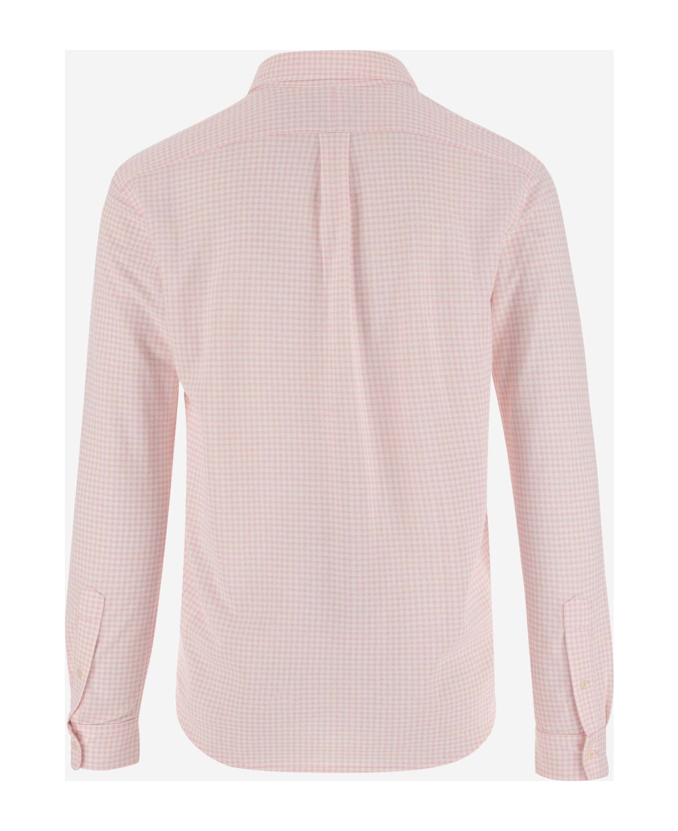 Polo Ralph Lauren Cotton Shirt With Check Pattern - Pink