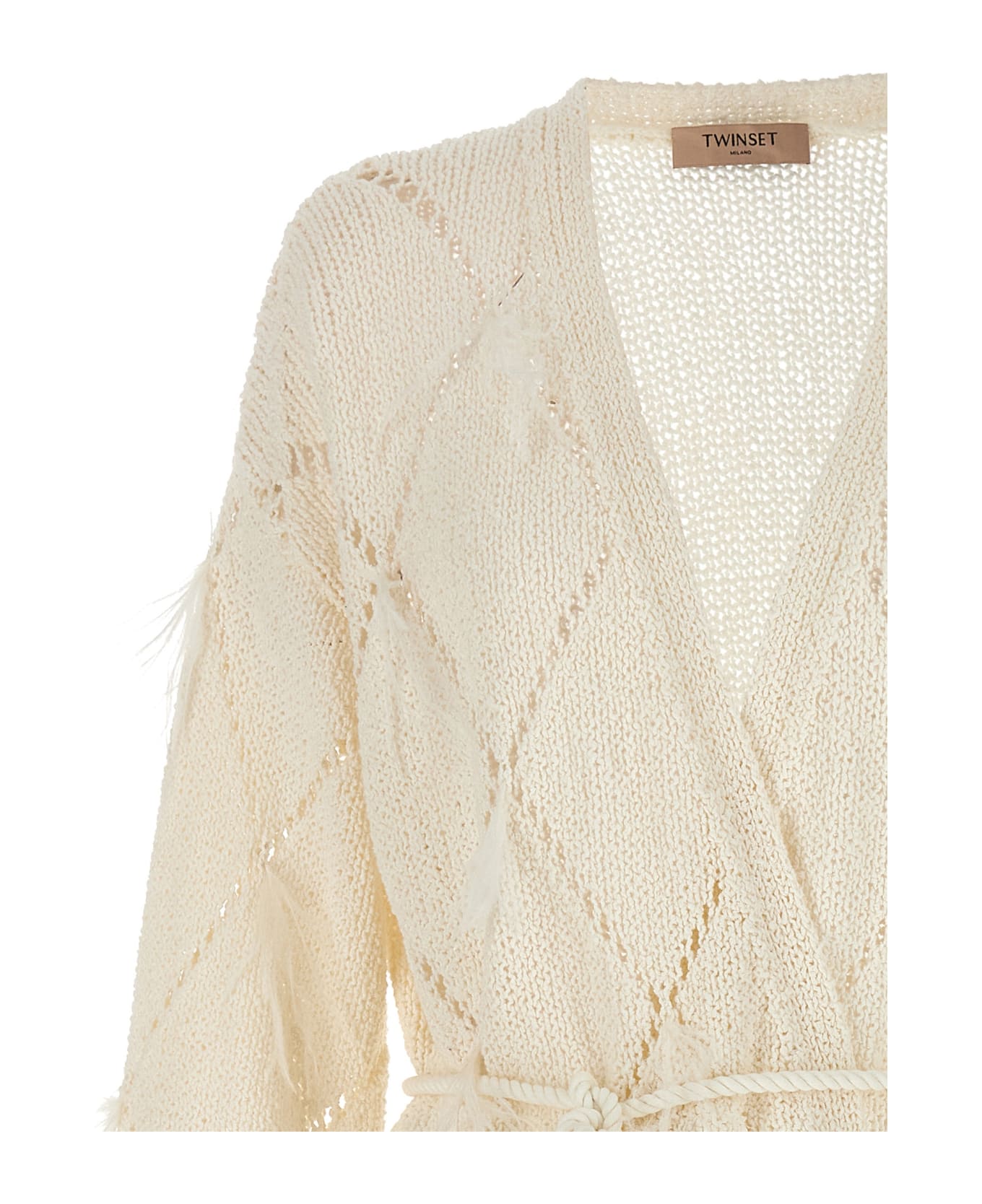 TwinSet Feather Cardigan - White
