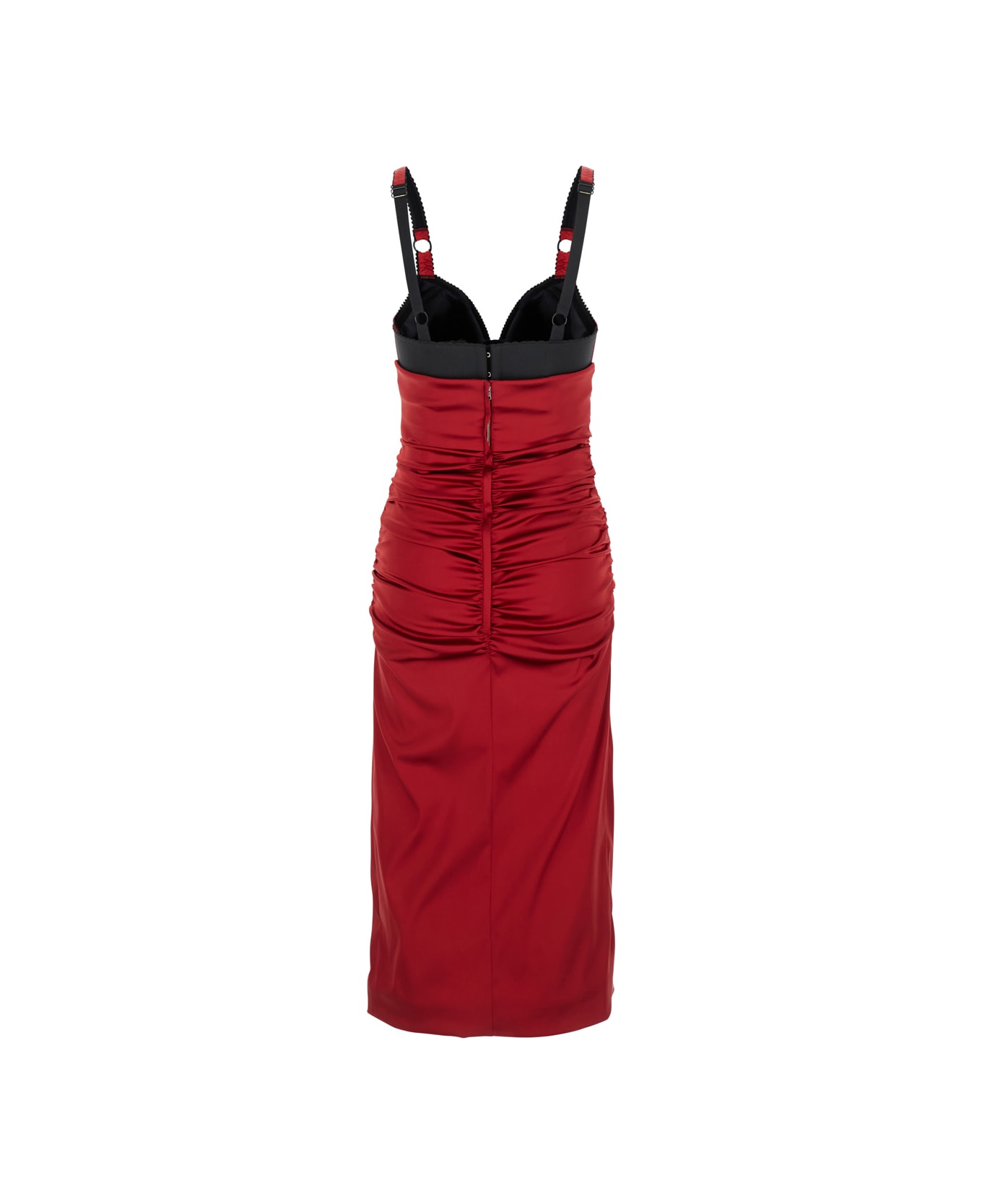 Dolce 
Gabbana Dress With Bustier Design And Ruffled Details - Red