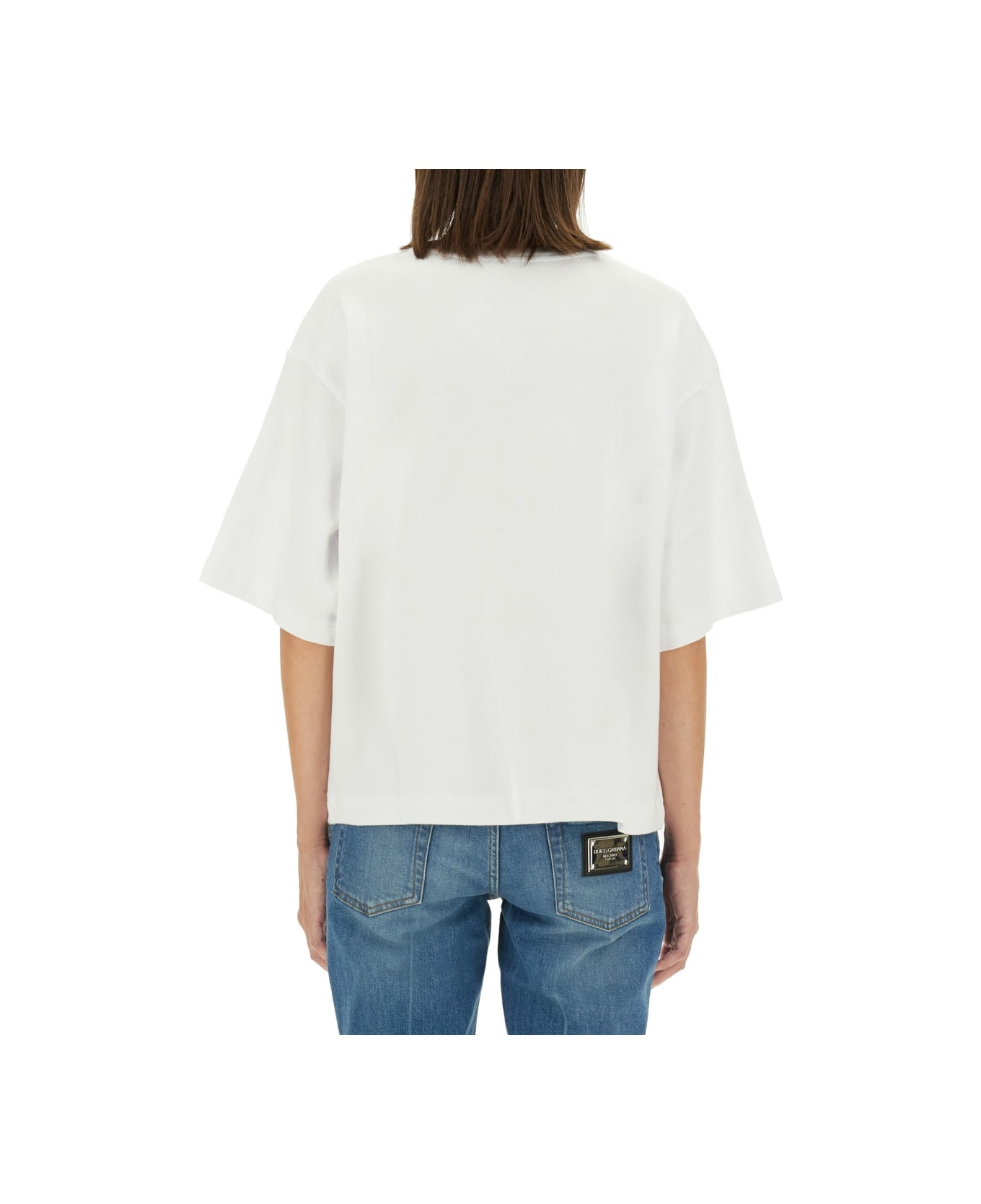 Dolce 
Gabbana T-shirt With Lettering Logo - WHITE