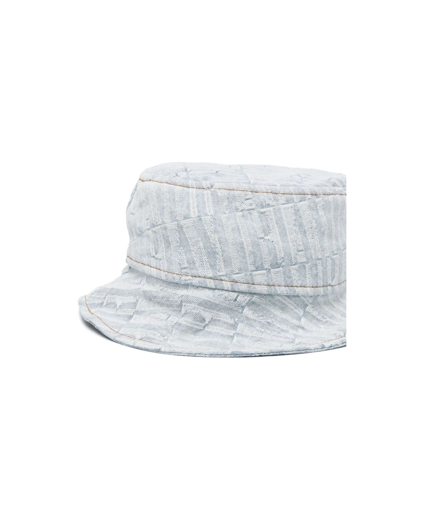 AMIRI Light Blue Texturized Bucket Hat In Cotton Denim Man - Light blue