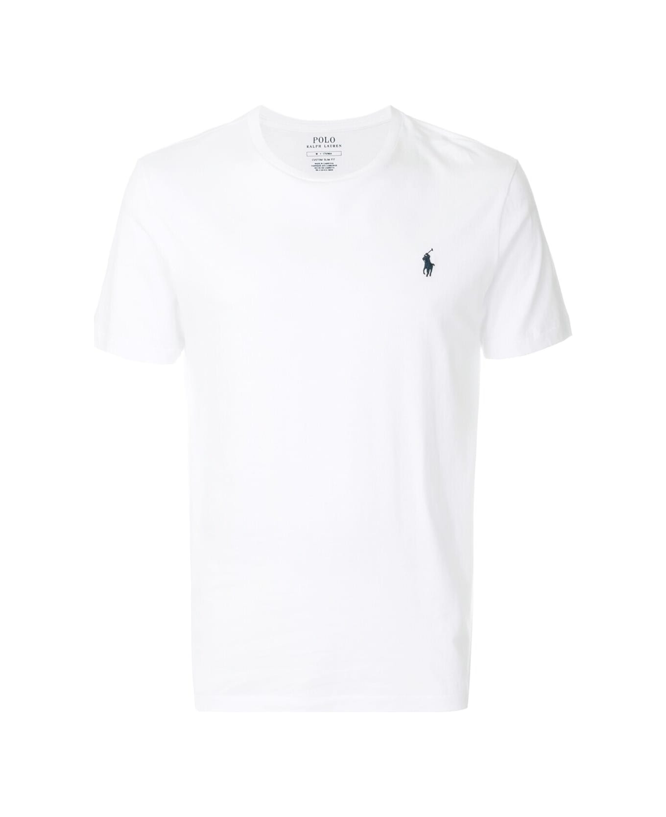 Ralph Lauren Man's White Cotton T-shirt With Logo - WHITE