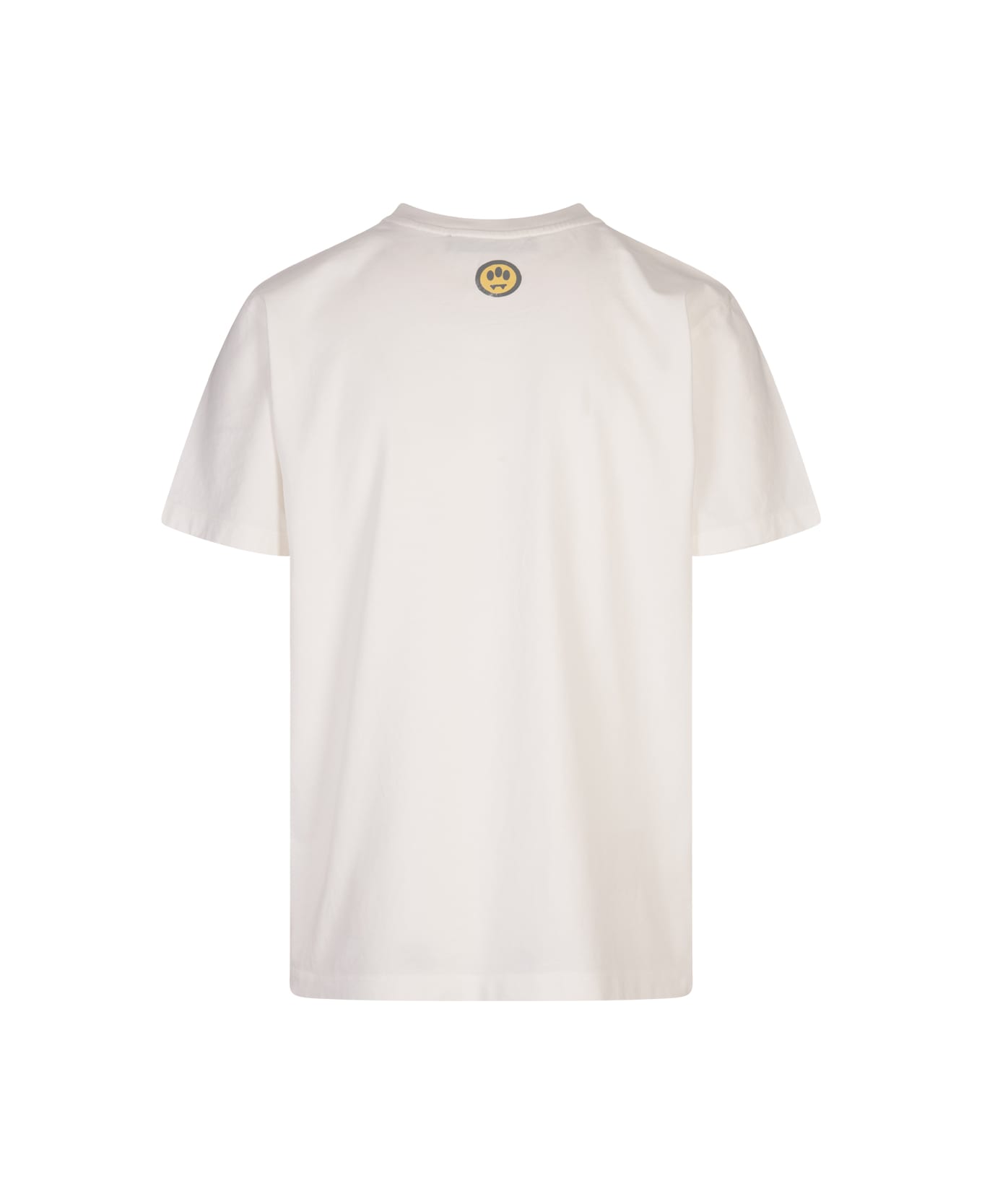 Barrow White T-shirt With Lettering And Graphic Print With Smile - White