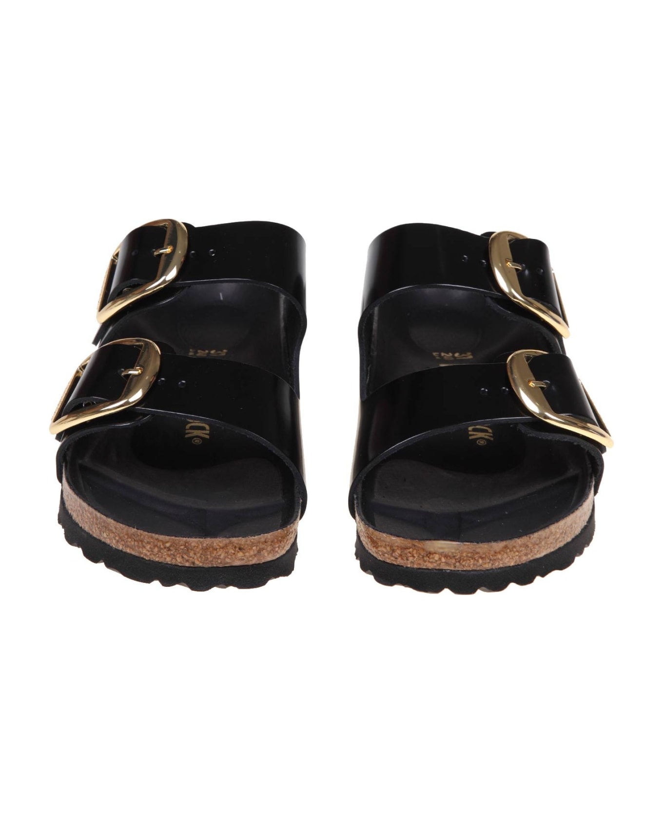 Birkenstock Arizona Big Natural Lea Sandal Black Color - BLACK/GOLD
