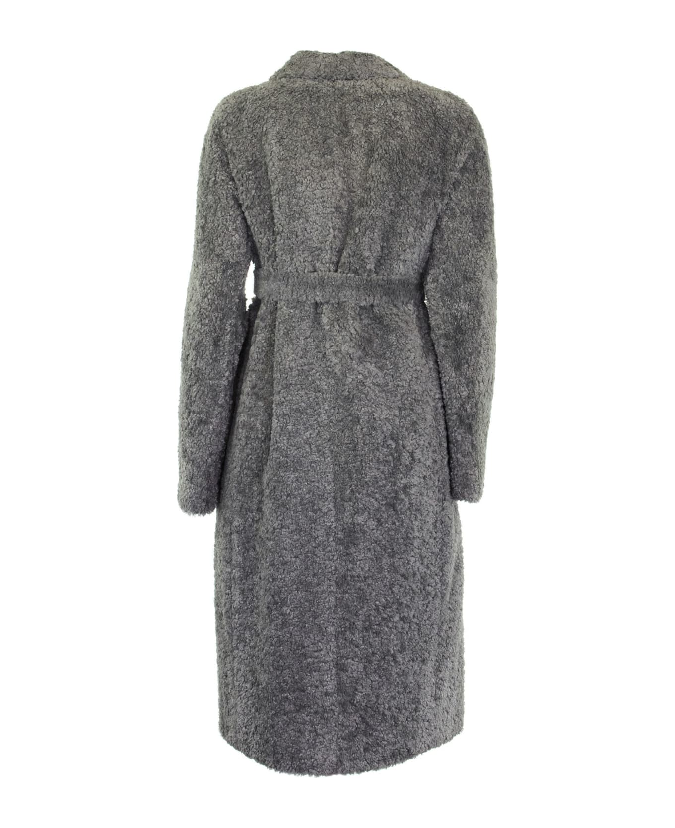 Max Mara Grey Teddy Bear Coat - Grey