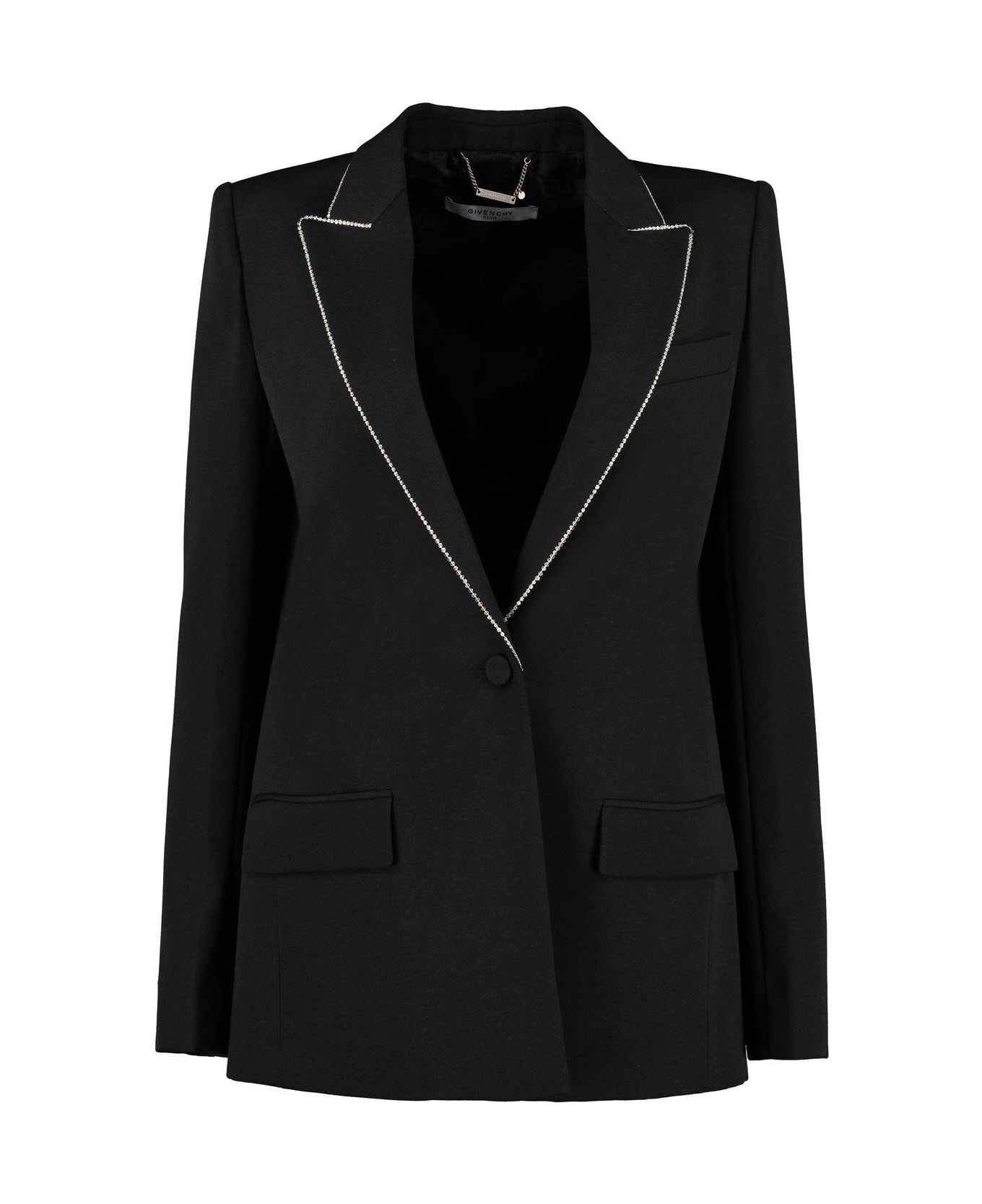 Givenchy Embellished Lapel Collar Blazer - BLACK
