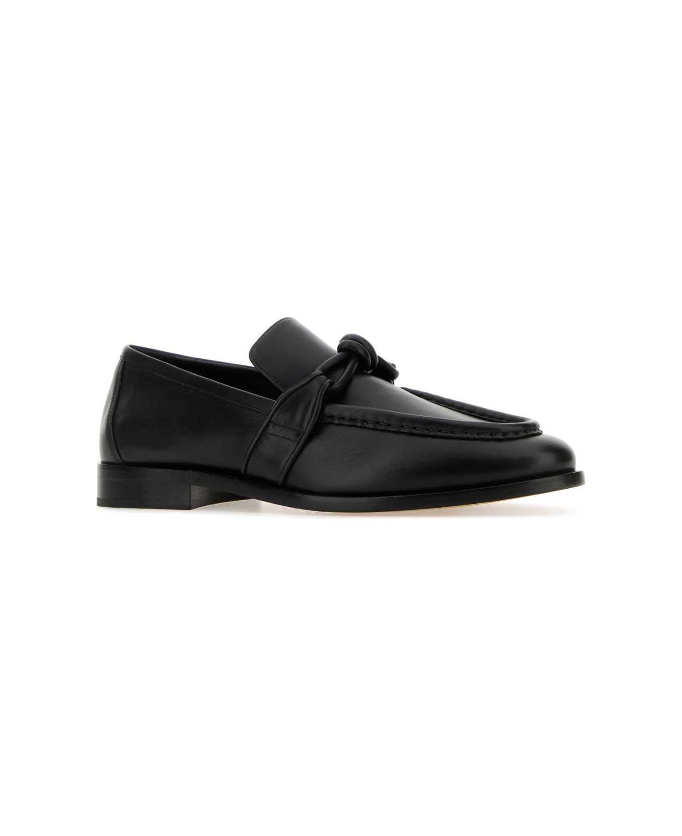 Bottega Veneta Black Leather Astaire Loafers - Black