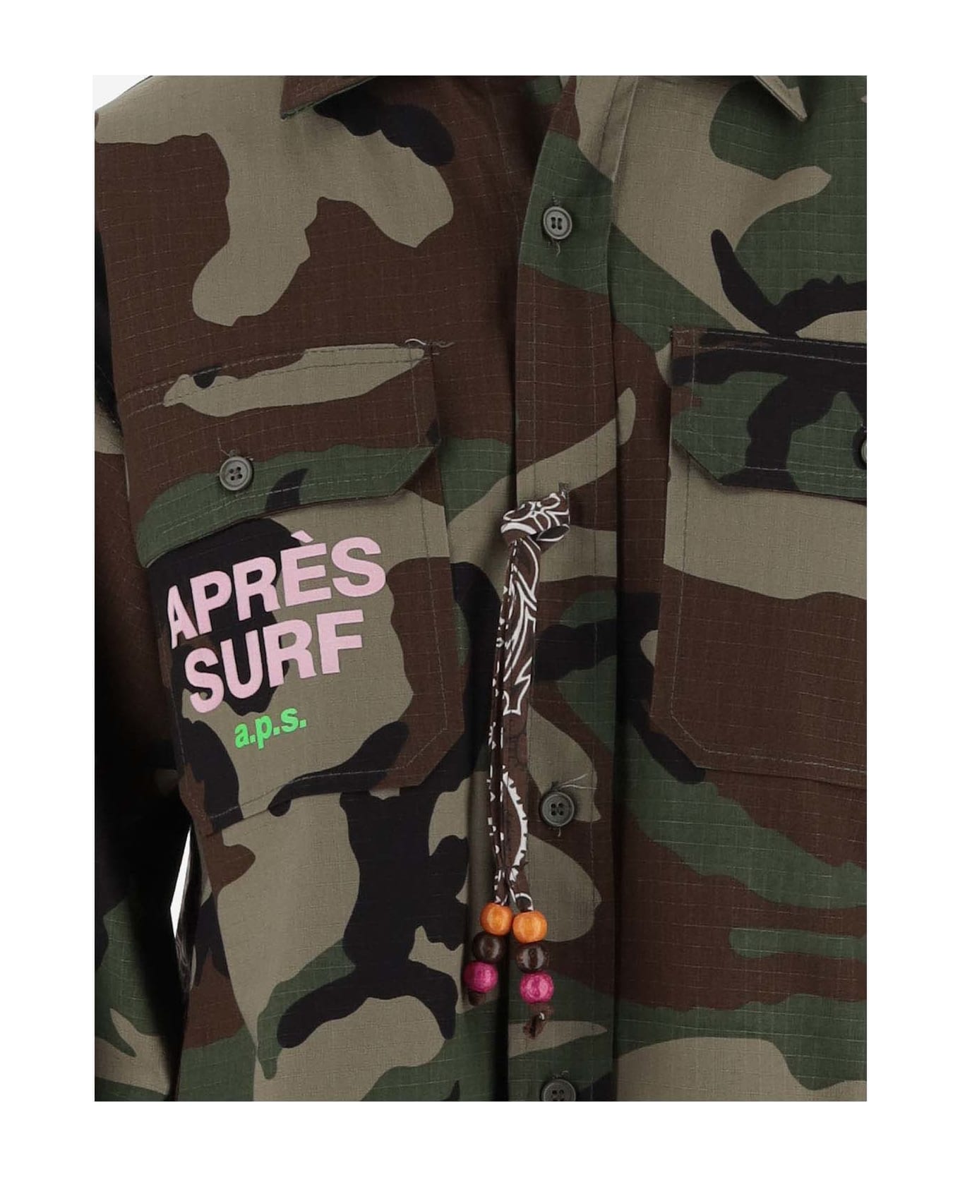 Apres Surf Cotton Jacket With Logo - MULBERRY