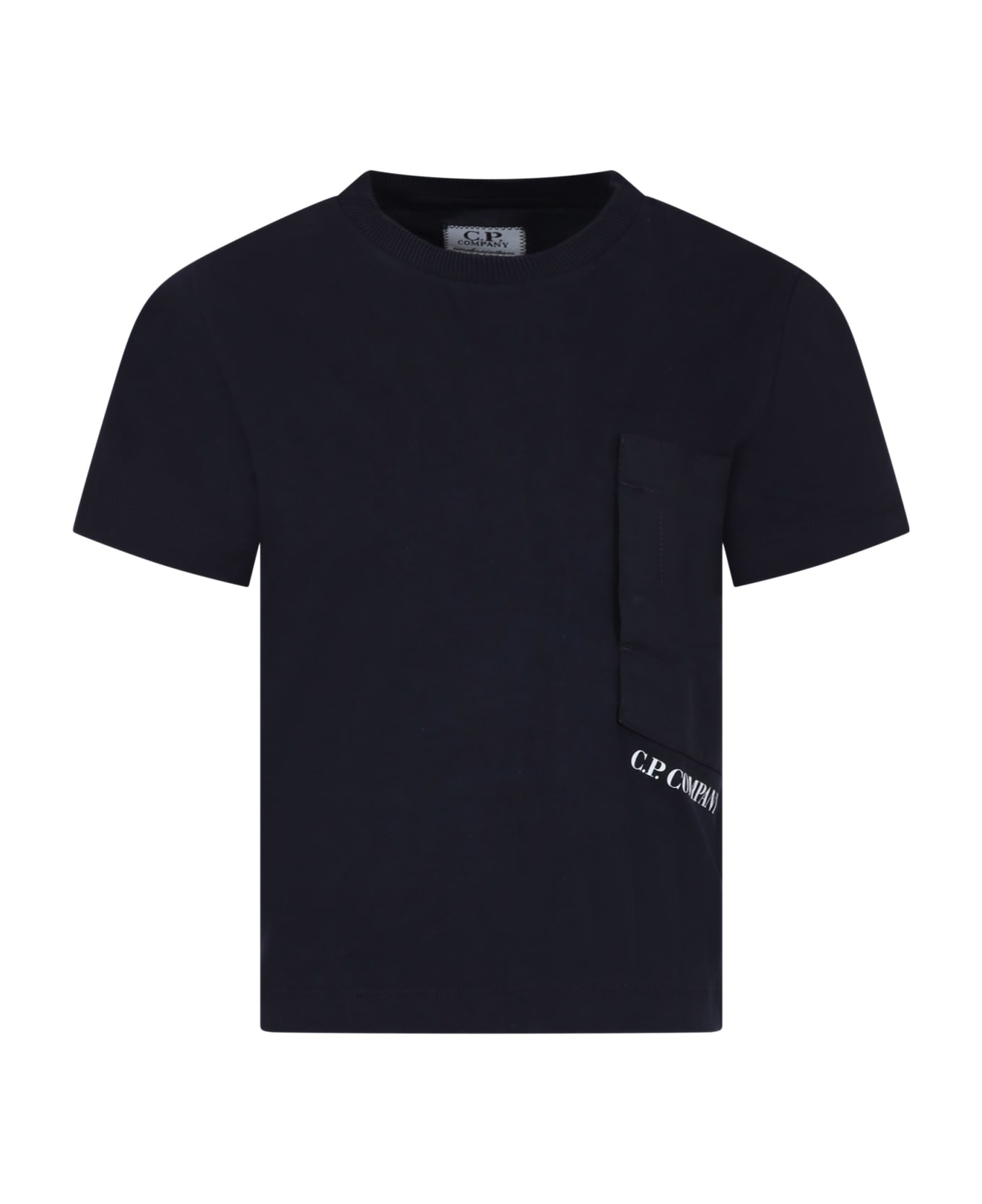 C.P. Company Undersixteen Blue T-shirt For Boy With Logo - Blue