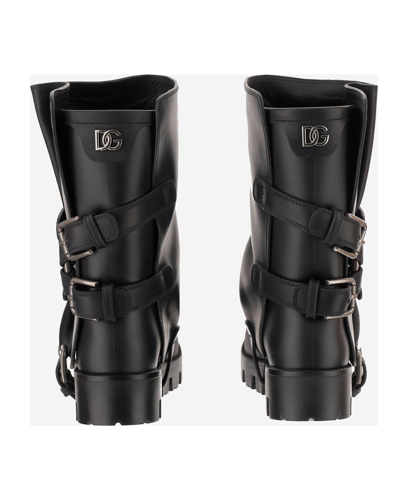 Dolce 
Gabbana Rubber And Leather Boots - Black