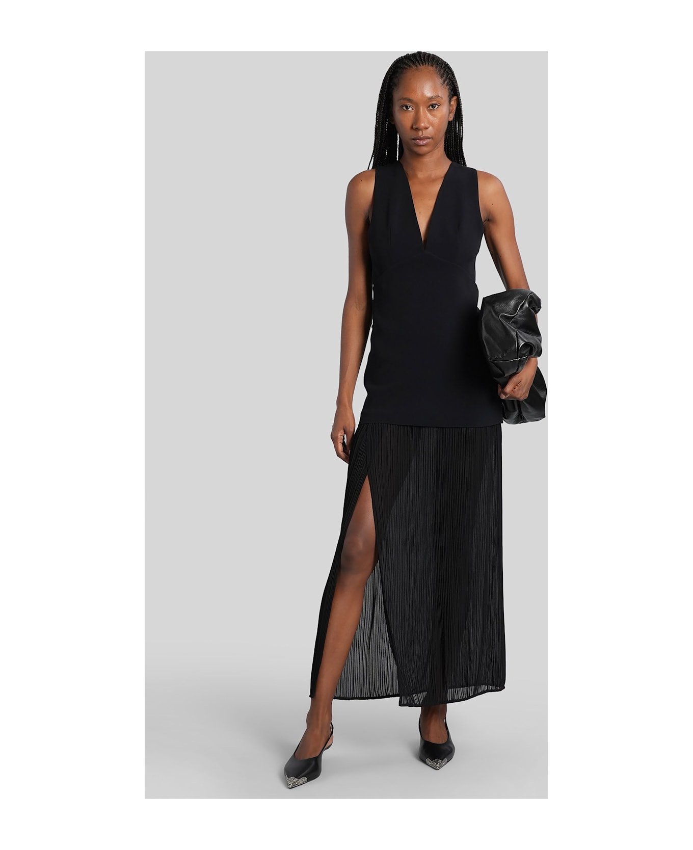 IRO Chloe Long Dress In Black Polyester - black