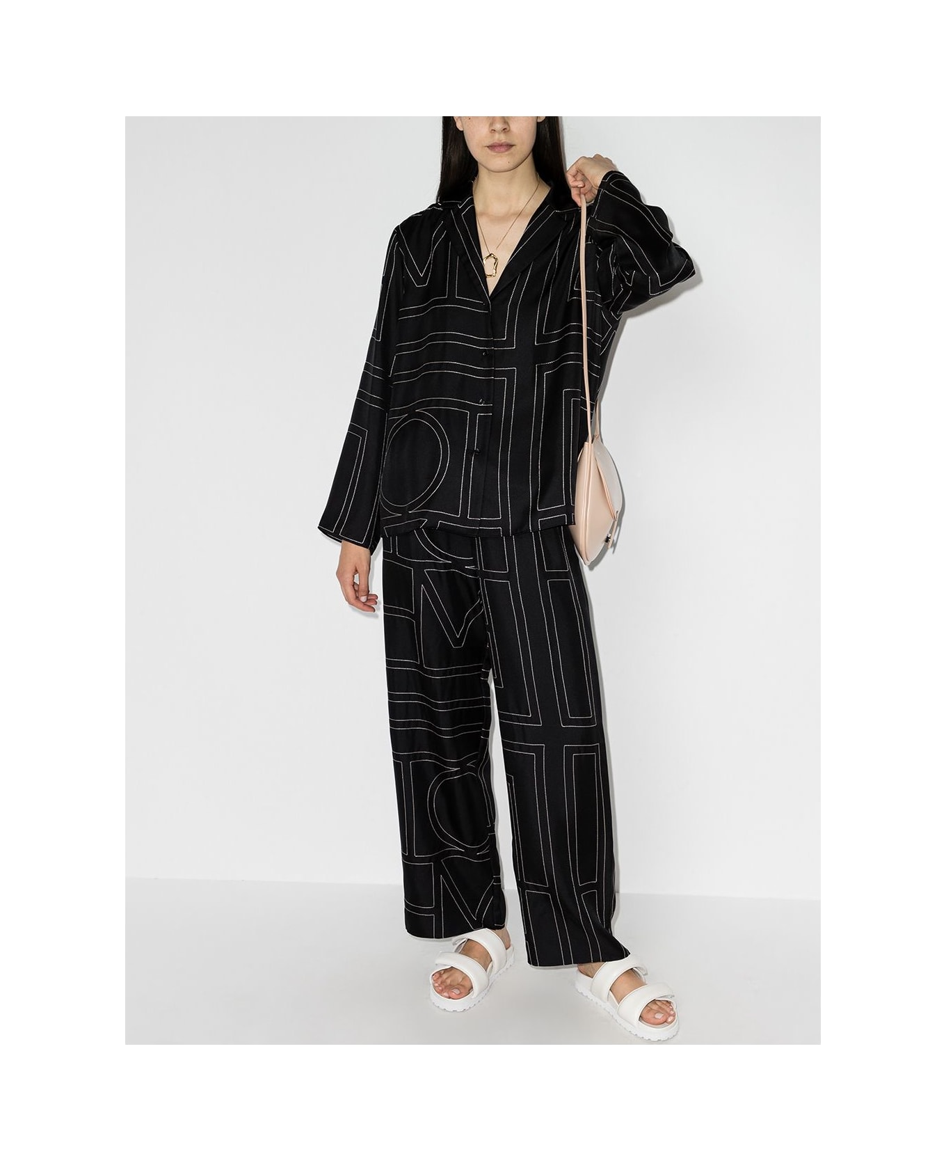 Totême Silk Pajama Shirt - Black