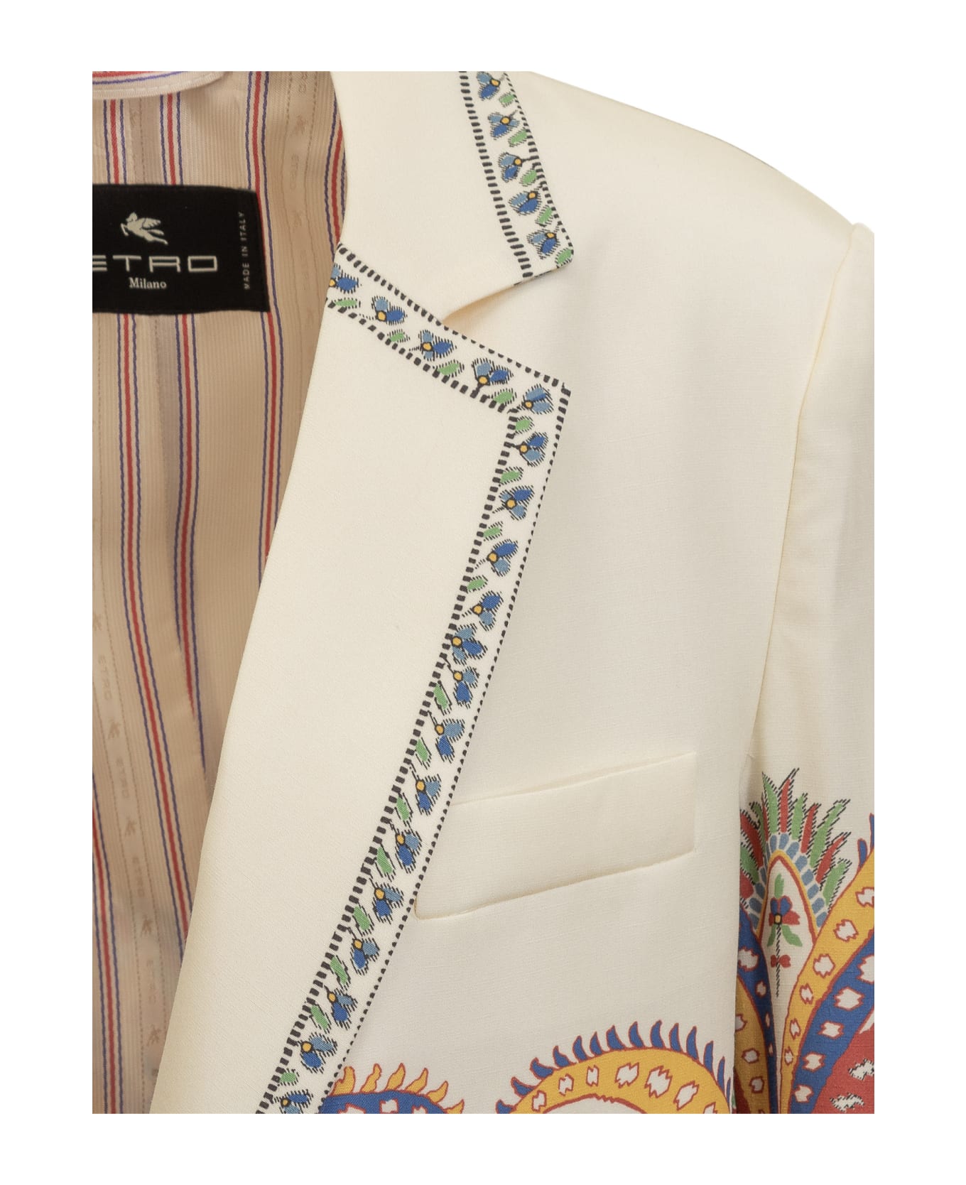 Etro Jacket With Abstract Floral Print - FDO BIANCO