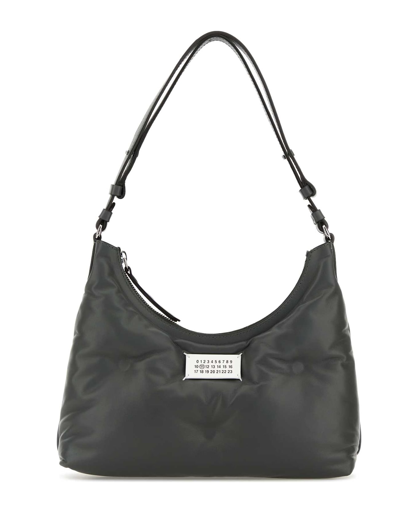 Maison Margiela Dark Grey Nappa Leather Small Glam Slam Hobo Shoulder Bag - GREY