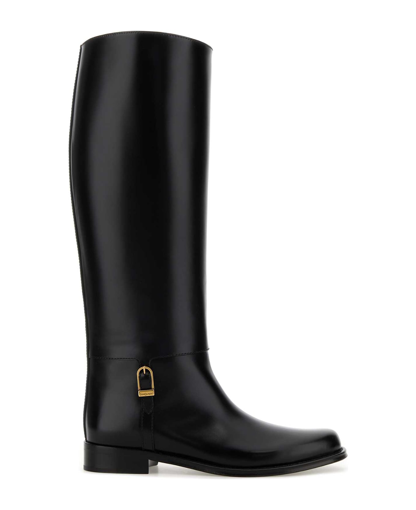 Saint Laurent Black Leather Julia Boots - NERO