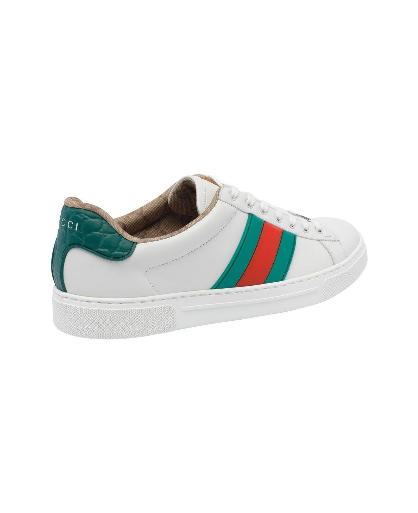 Gucci Ace Web Detailed Sneakers - White