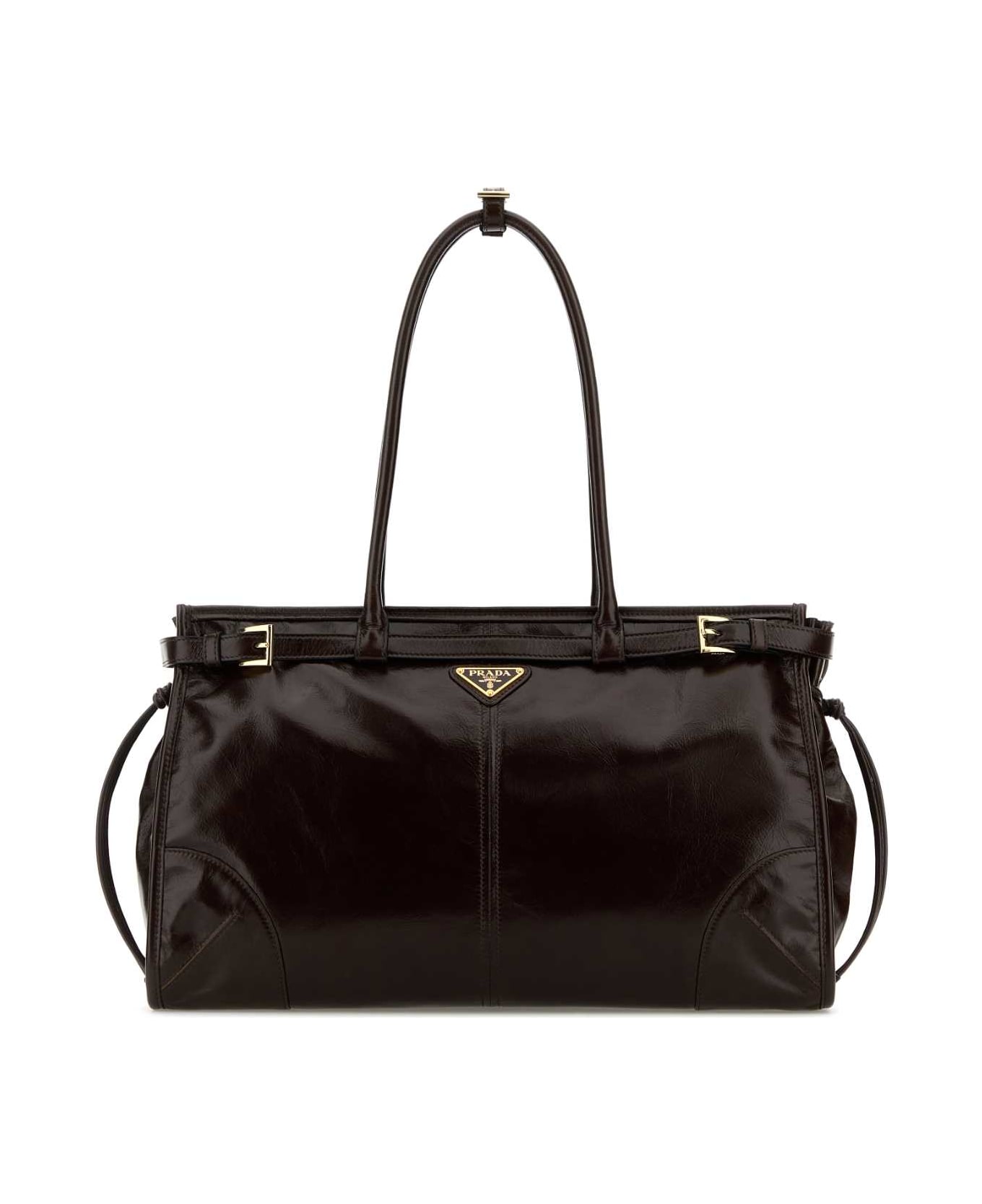 Prada Dark Brown Leather Shoulder Bag - MORON