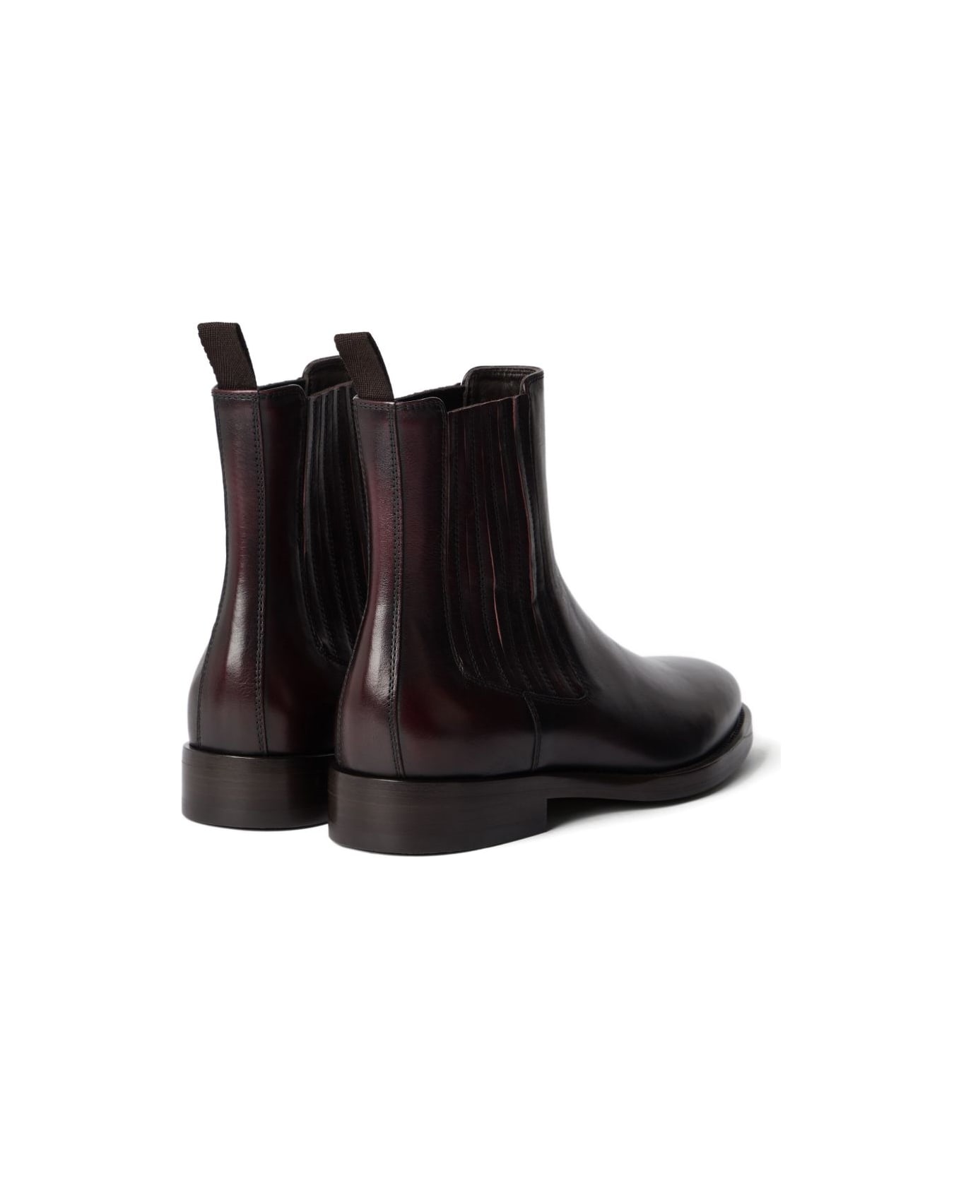 Brunello Cucinelli Leather Chelsea Boots - Marrone scuro