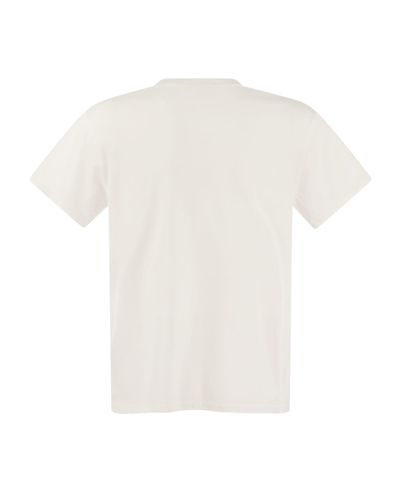 MC2 Saint Barth Emilie - T-shirt With Embroidery On Chest - Bianco