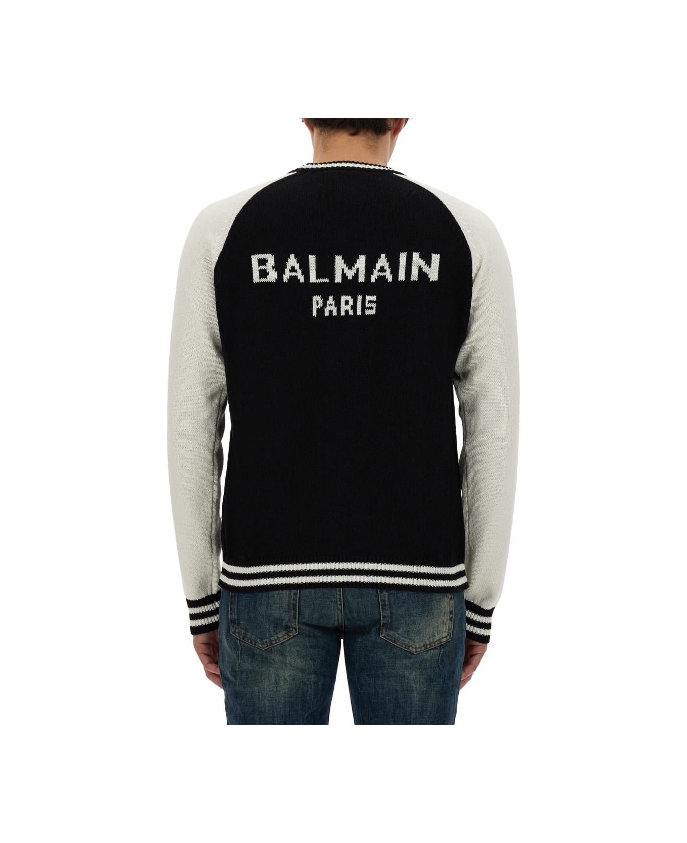 Balmain Jersey With Logo - BLACK フリース