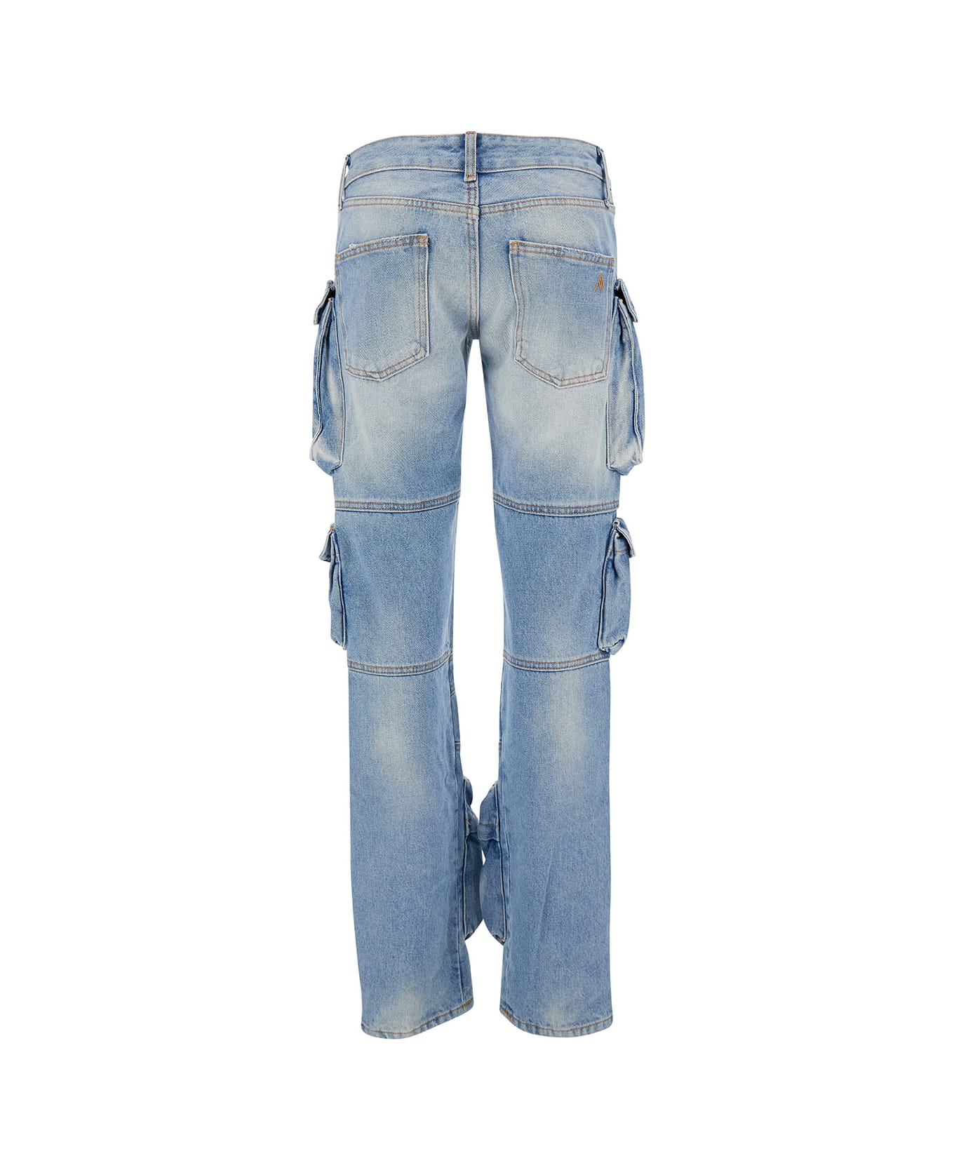 The Attico 'essie' Light Blue Fitted Jeans With Cargo Pockets In Denim Woman - Blu デニム
