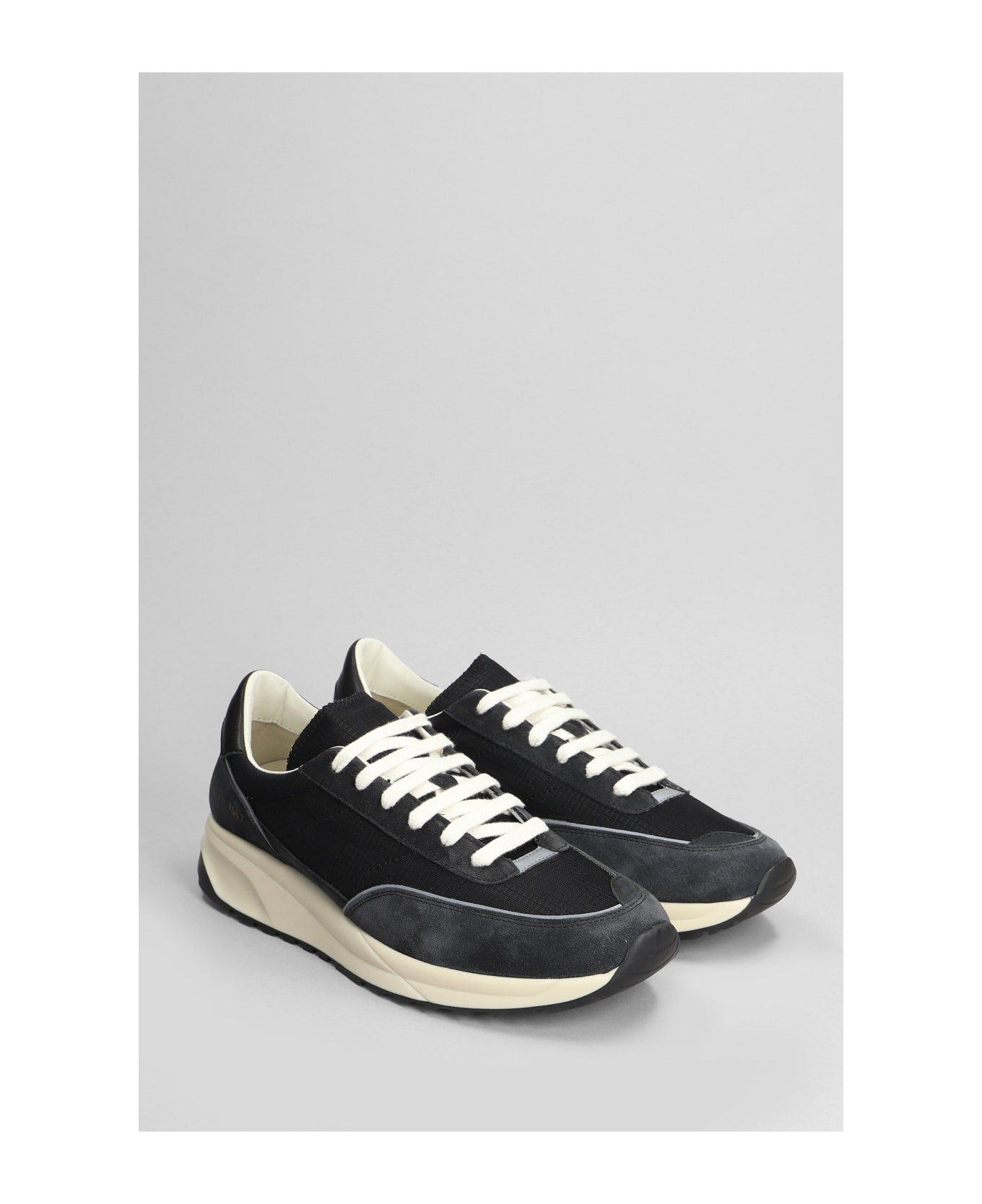 Common Projects Track Classic Sneakers In Black Suede And Fabric - black