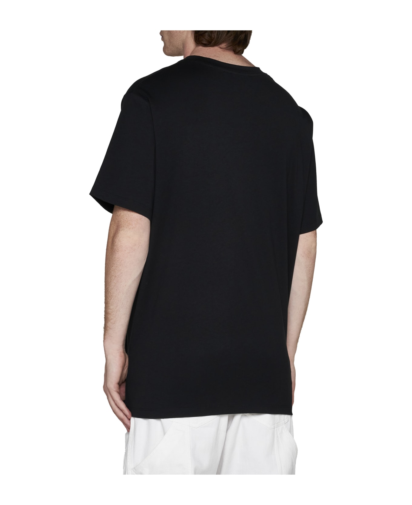 Balmain Logo Cotton T-shirt - Oir/noir/argent