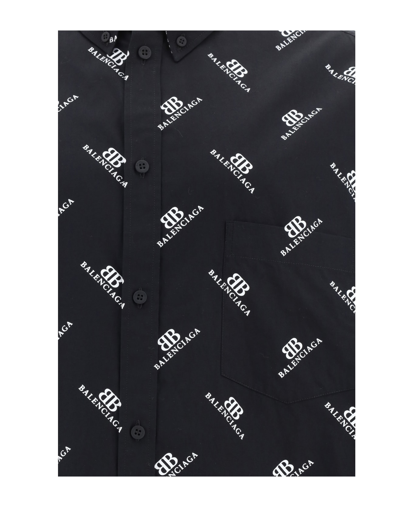 Balenciaga 
bb Monogram
 Logo Shirt - Black/white