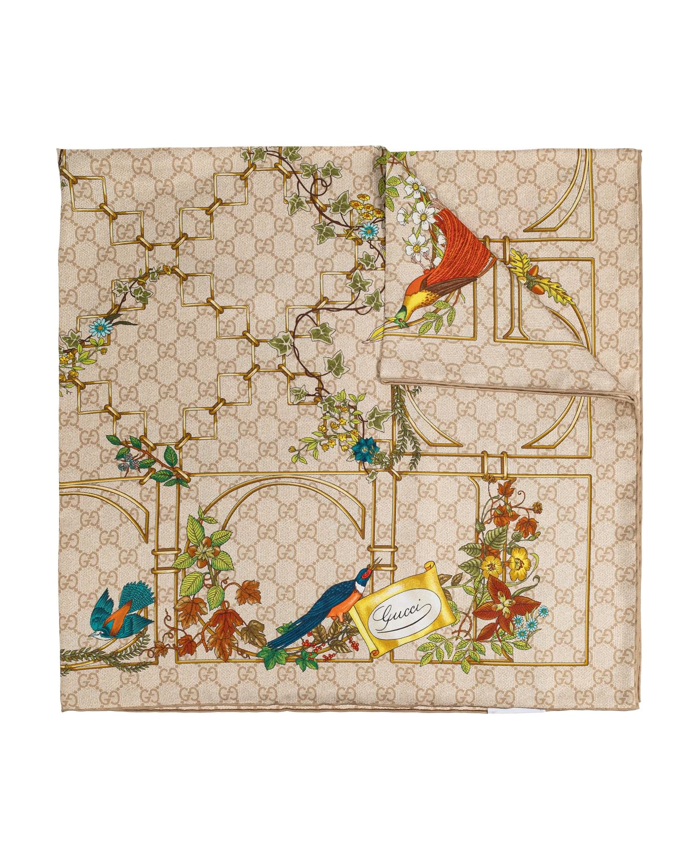 Gucci Silk Scarf - BEIGE