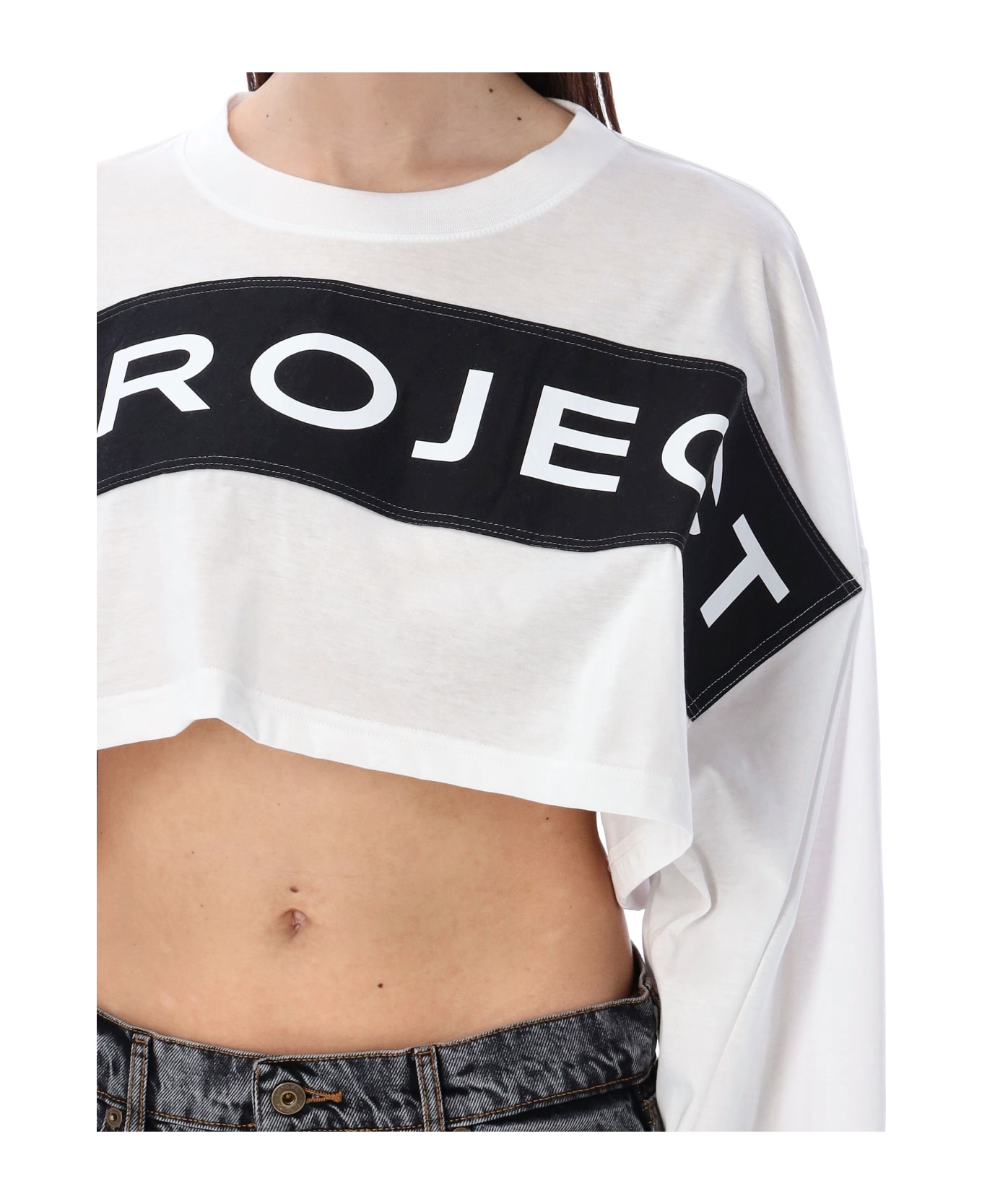 Y/Project Logo Band Crop Top - OPTIC WHITE トップス