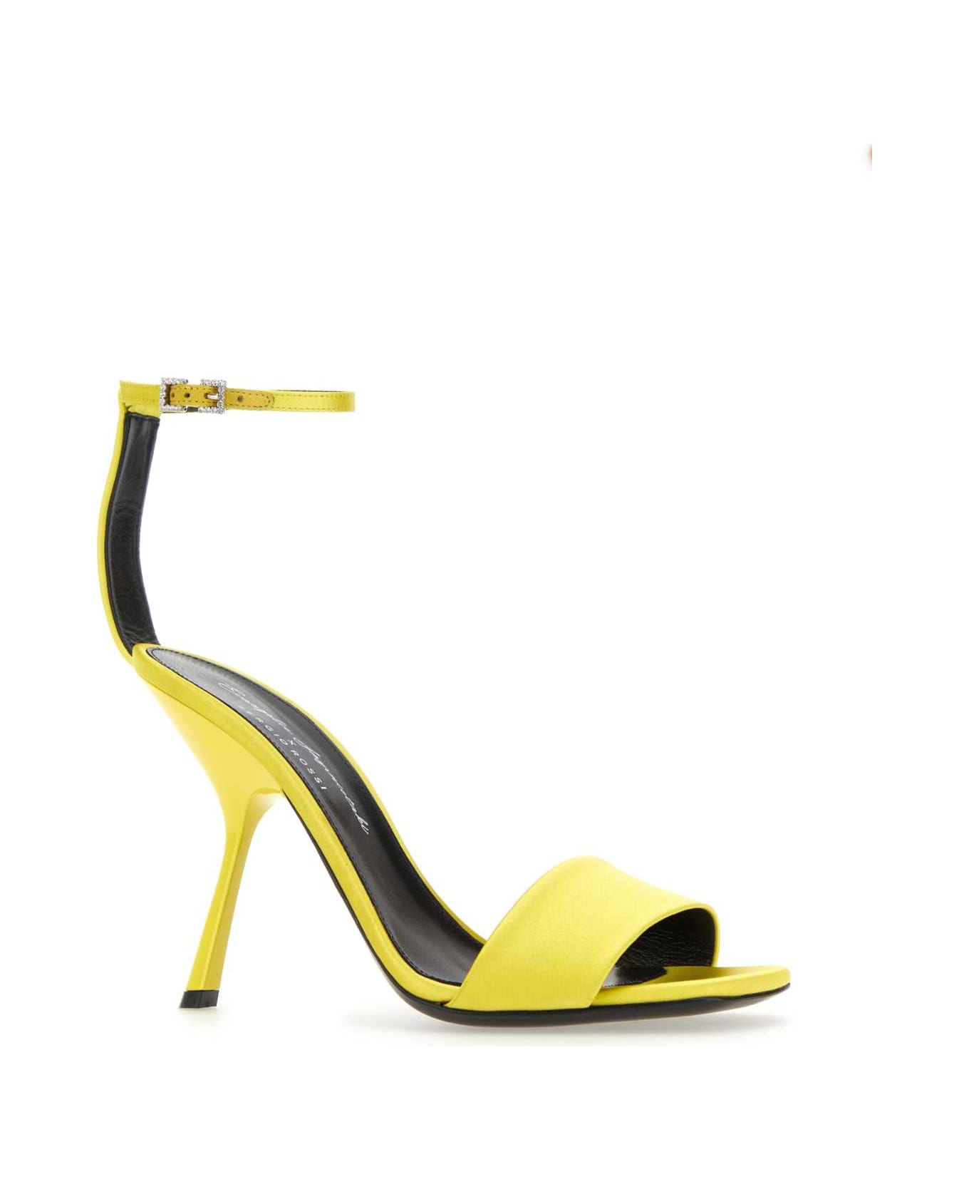Sergio Rossi Yellow Satin Sandals - Yellow