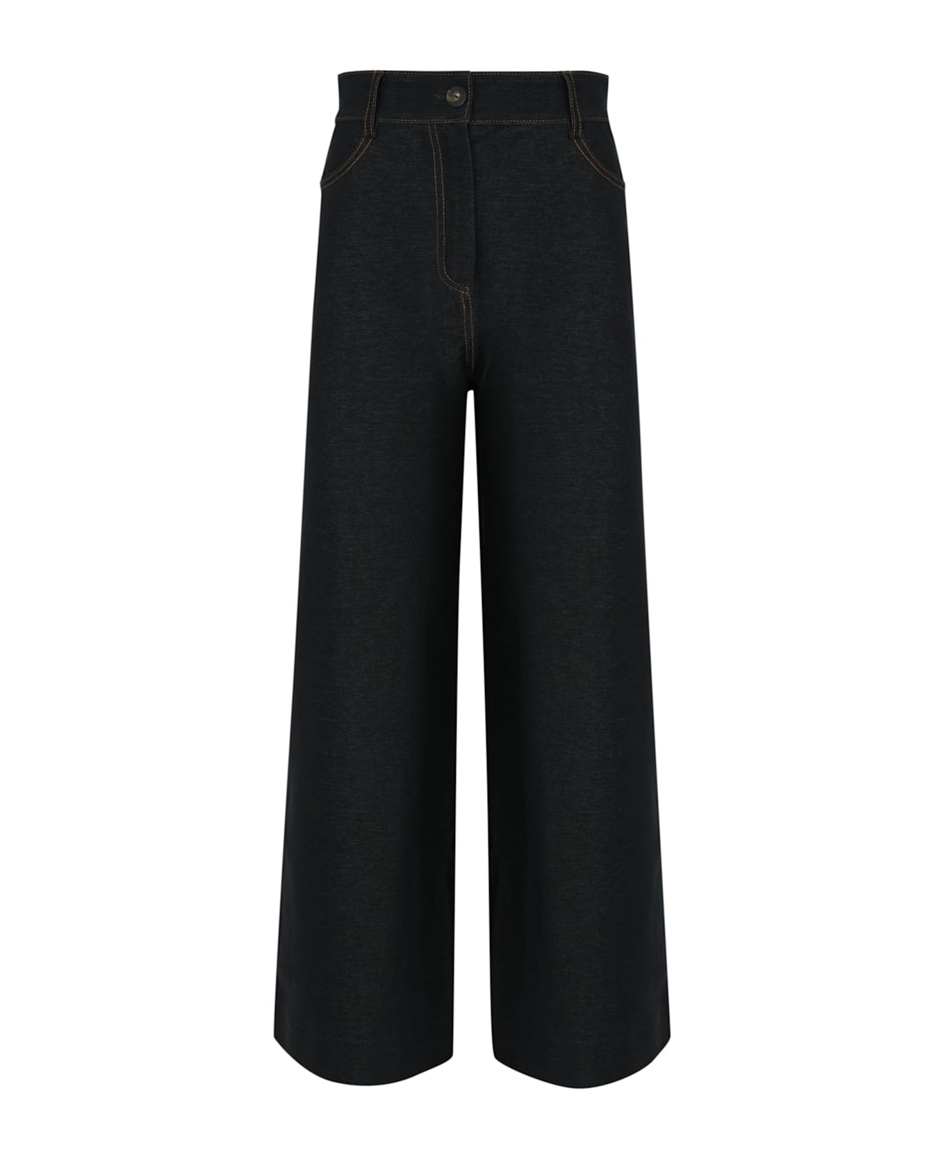 Max Mara Fausto Trousers In Denim Effect Jersey - Blue