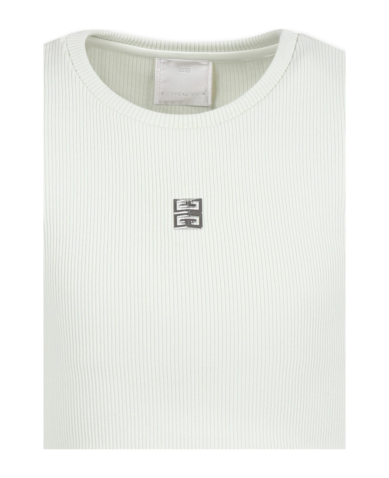 Givenchy Green Crop T-shirt For Girl With 4g Motif - Green