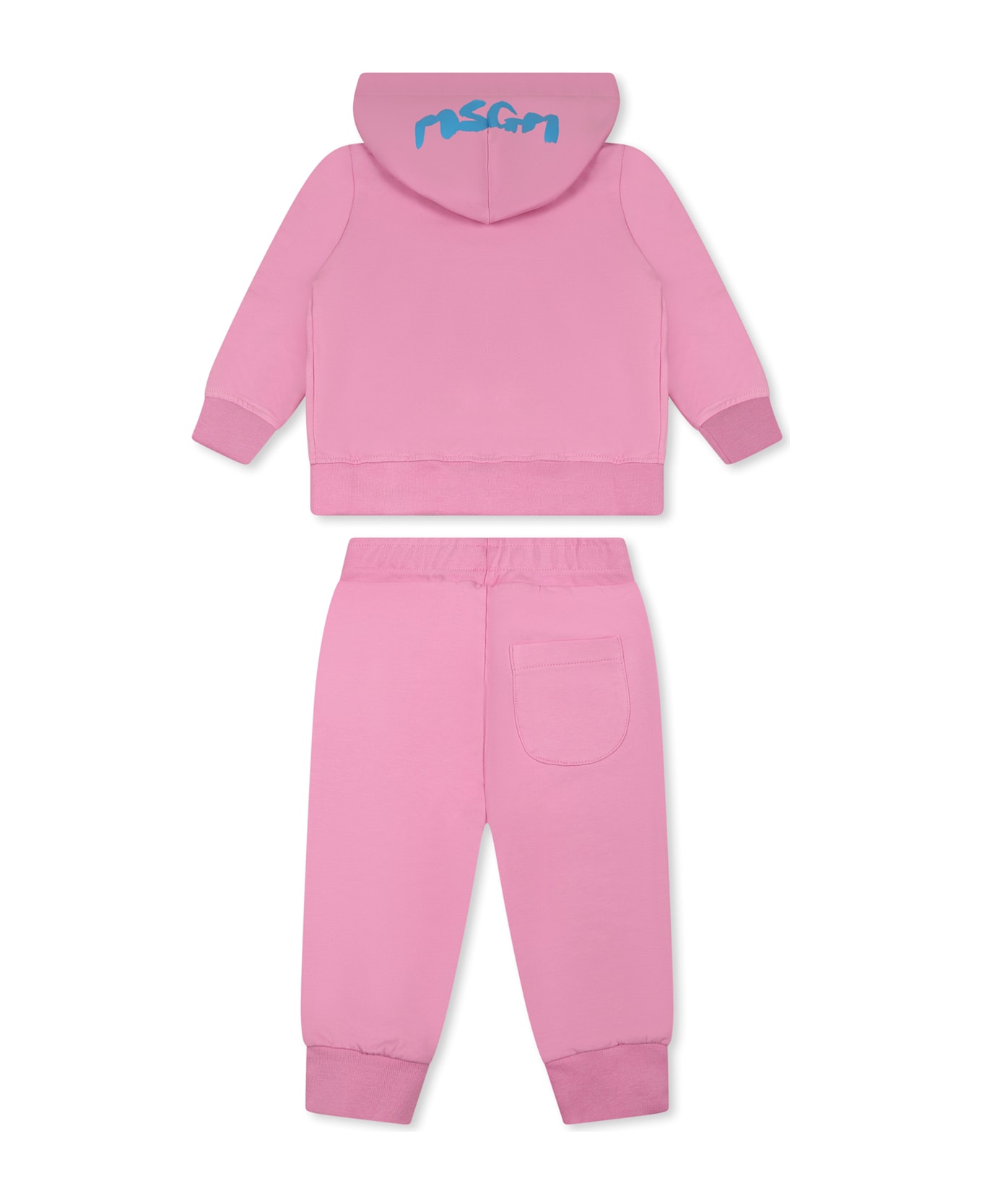 MSGM Pink Suit For Baby Girl With Logo - Pink