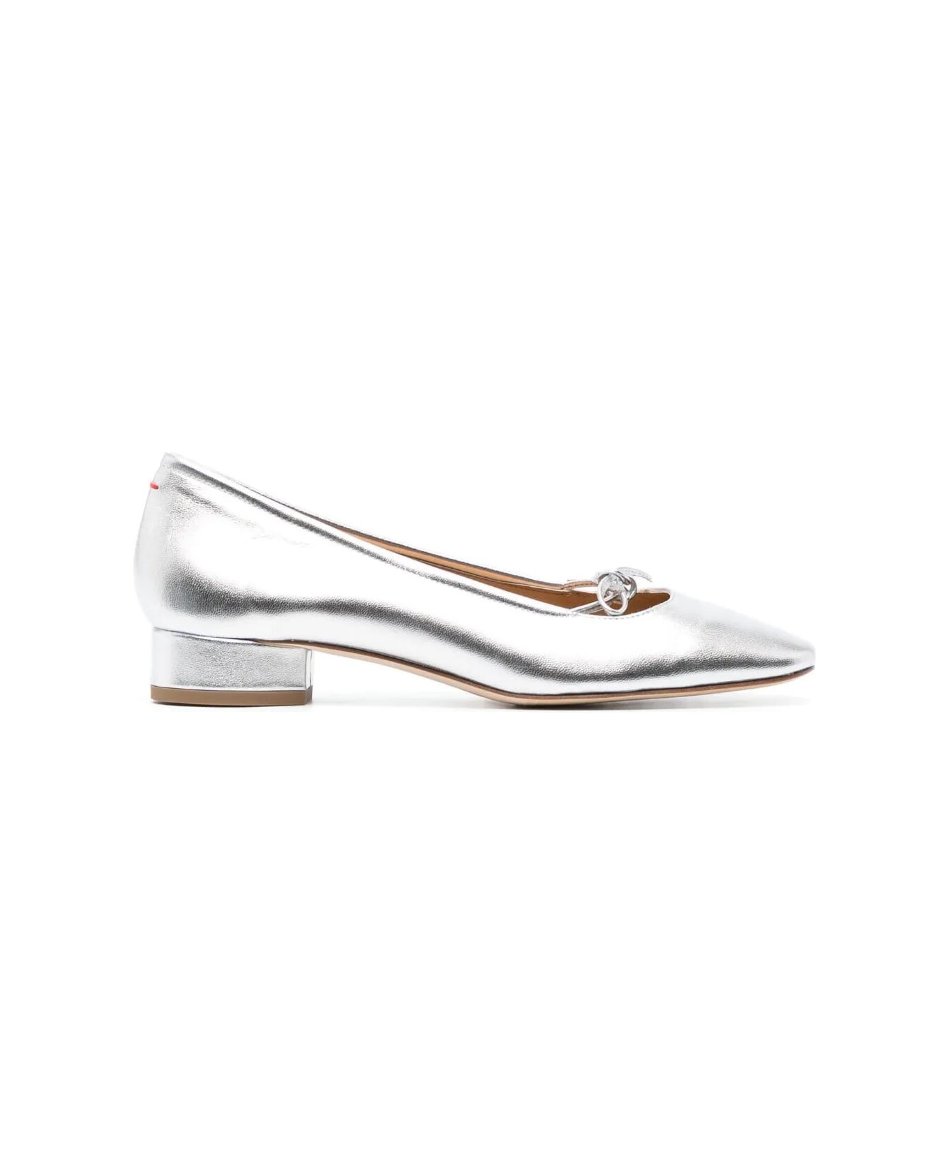 aeyde Darya Laminated Nappa Leather Silver Shoes - Silver