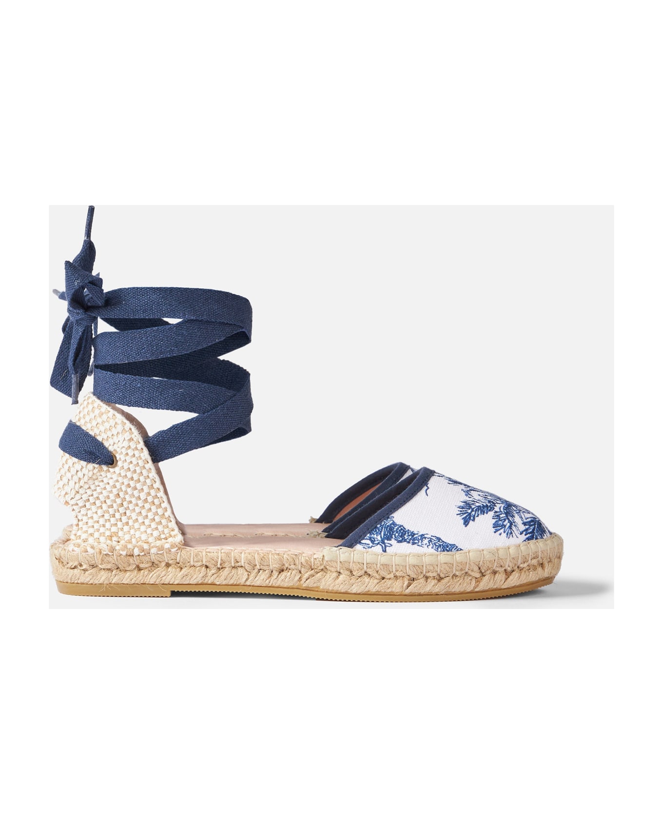 MC2 Saint Barth Flat Espadrillas With Toile De Jouy Print - WHITE