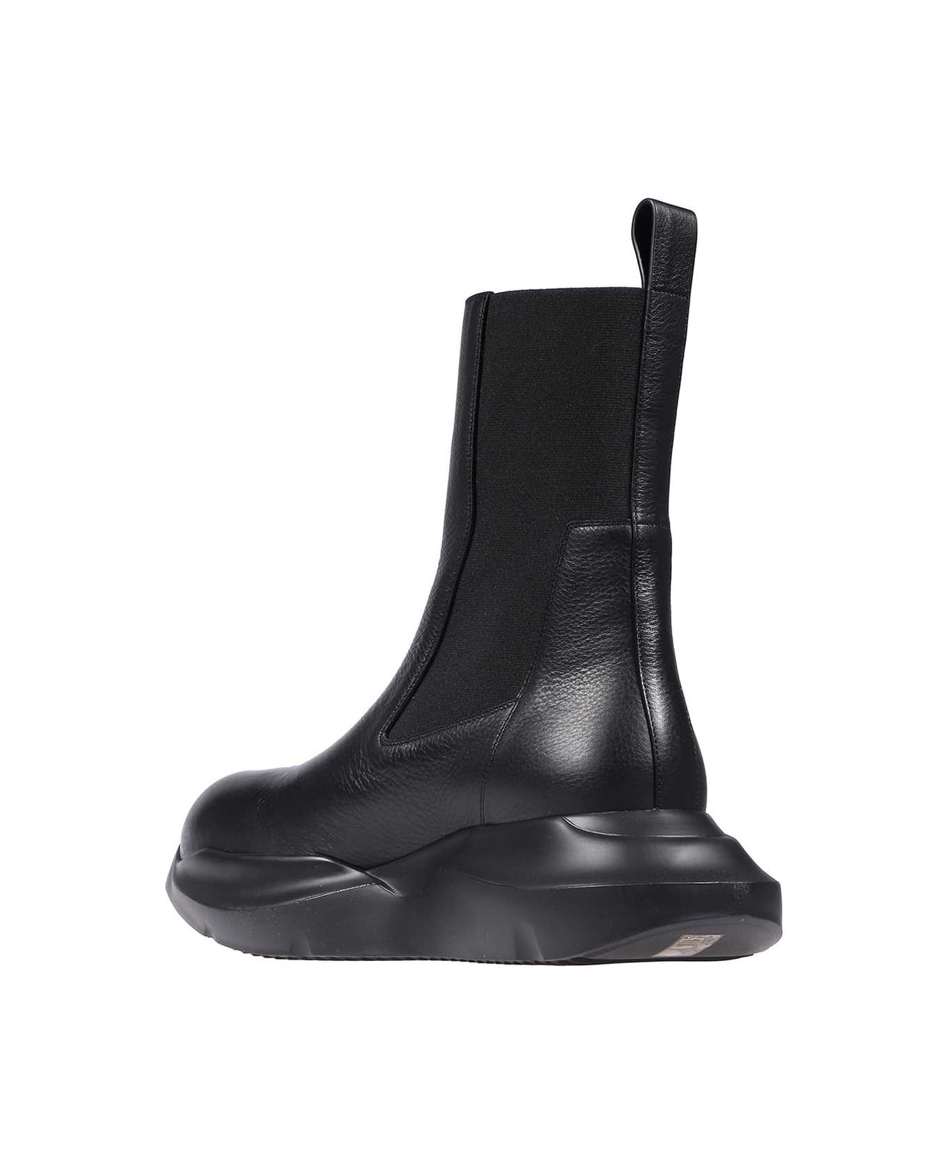 Rick Owens Leather Chelsea Boots - black