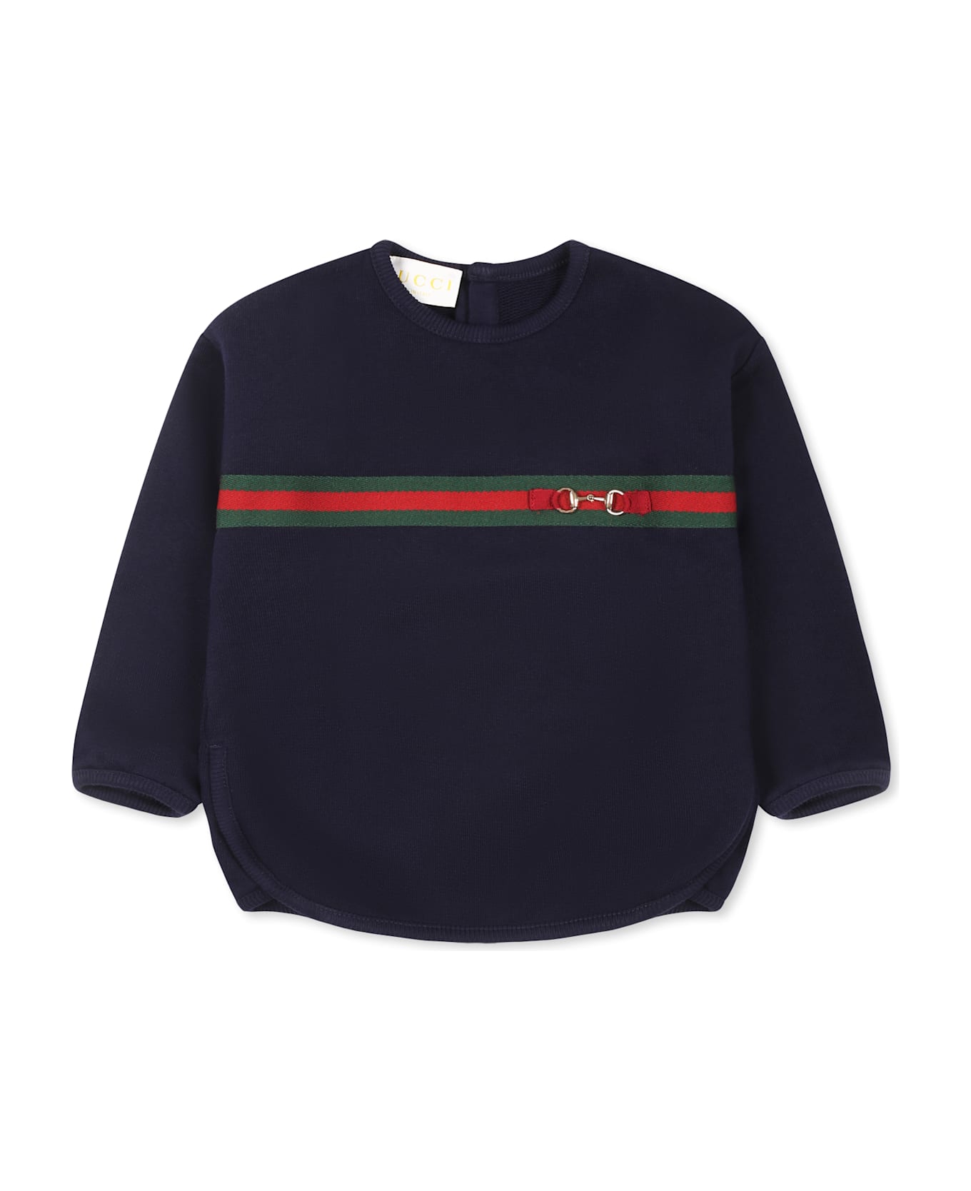 Gucci Blue Sweatshirt For Babykids With Horsebit - Blue